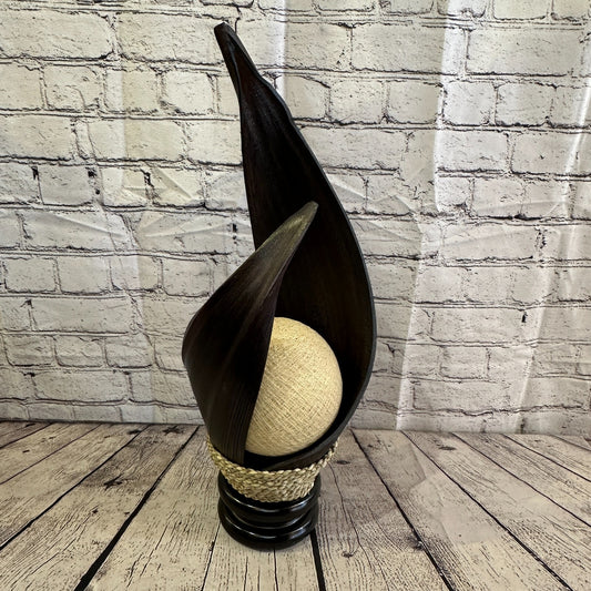 White Dark Brown Natural 55cm Tall Leaf Lamp Twist LED UK Mains Plug Design 20