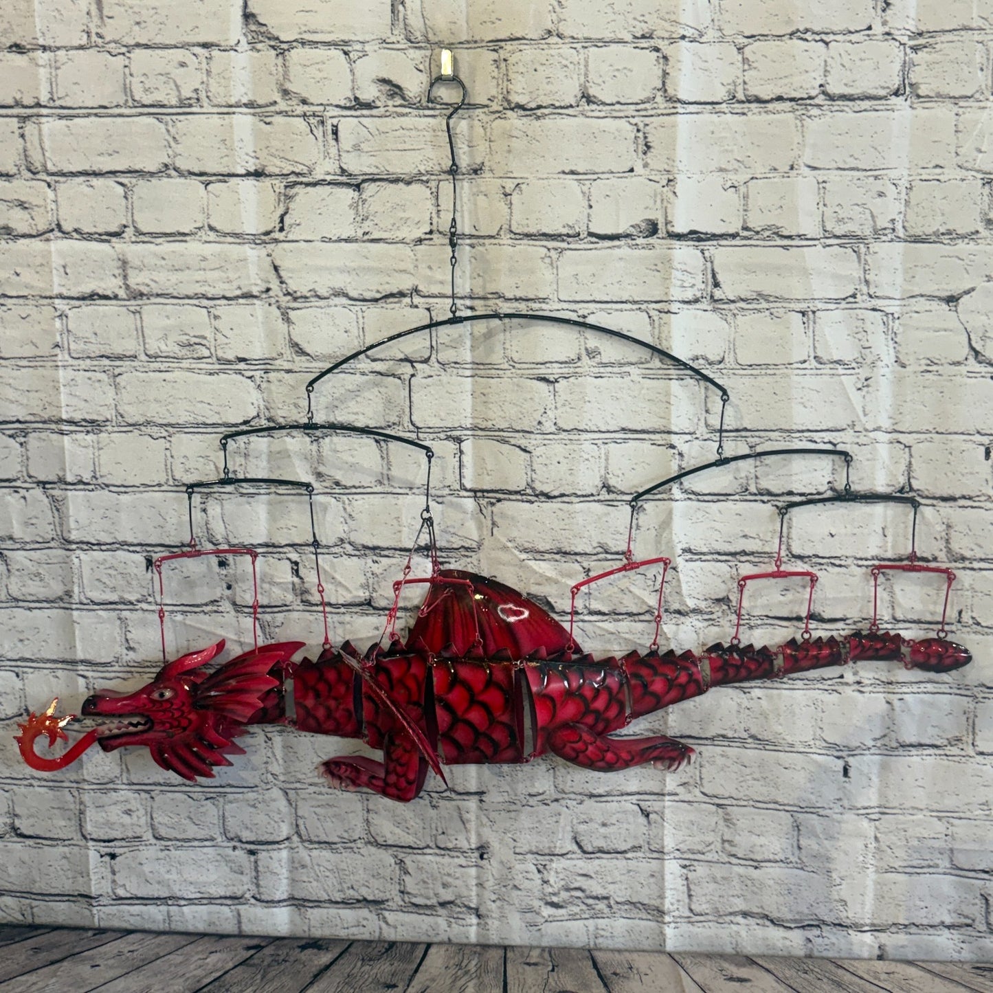 100cm x 50cm Pink Metal Dragon Wall Art Dragon Sculpture Metal Wall Hanging Art0