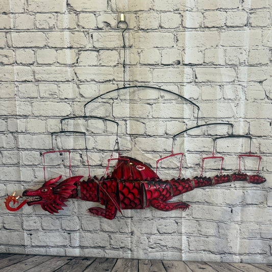 100cm x 50cm Pink Metal Dragon Wall Art Dragon Sculpture Metal Wall Hanging Art0