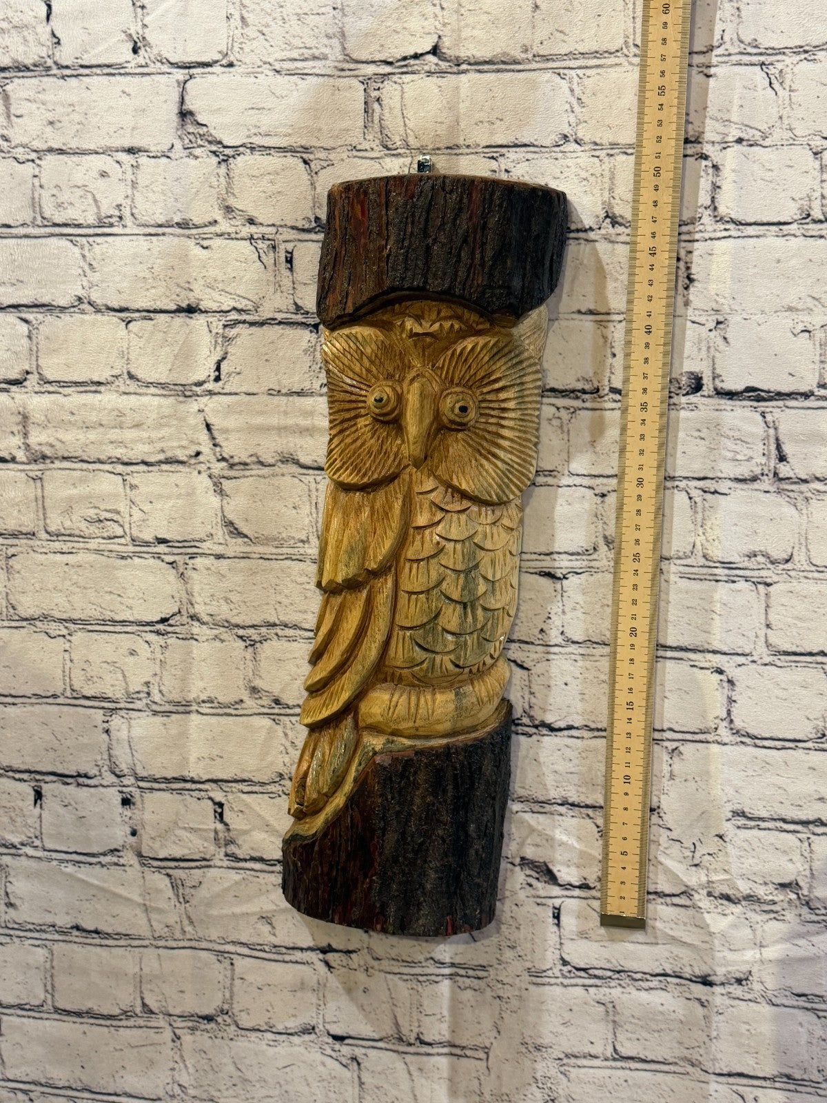 Owl Of The Woods 50cm Hand Carved Wizard Tree Trunk Wood Fairtrade4