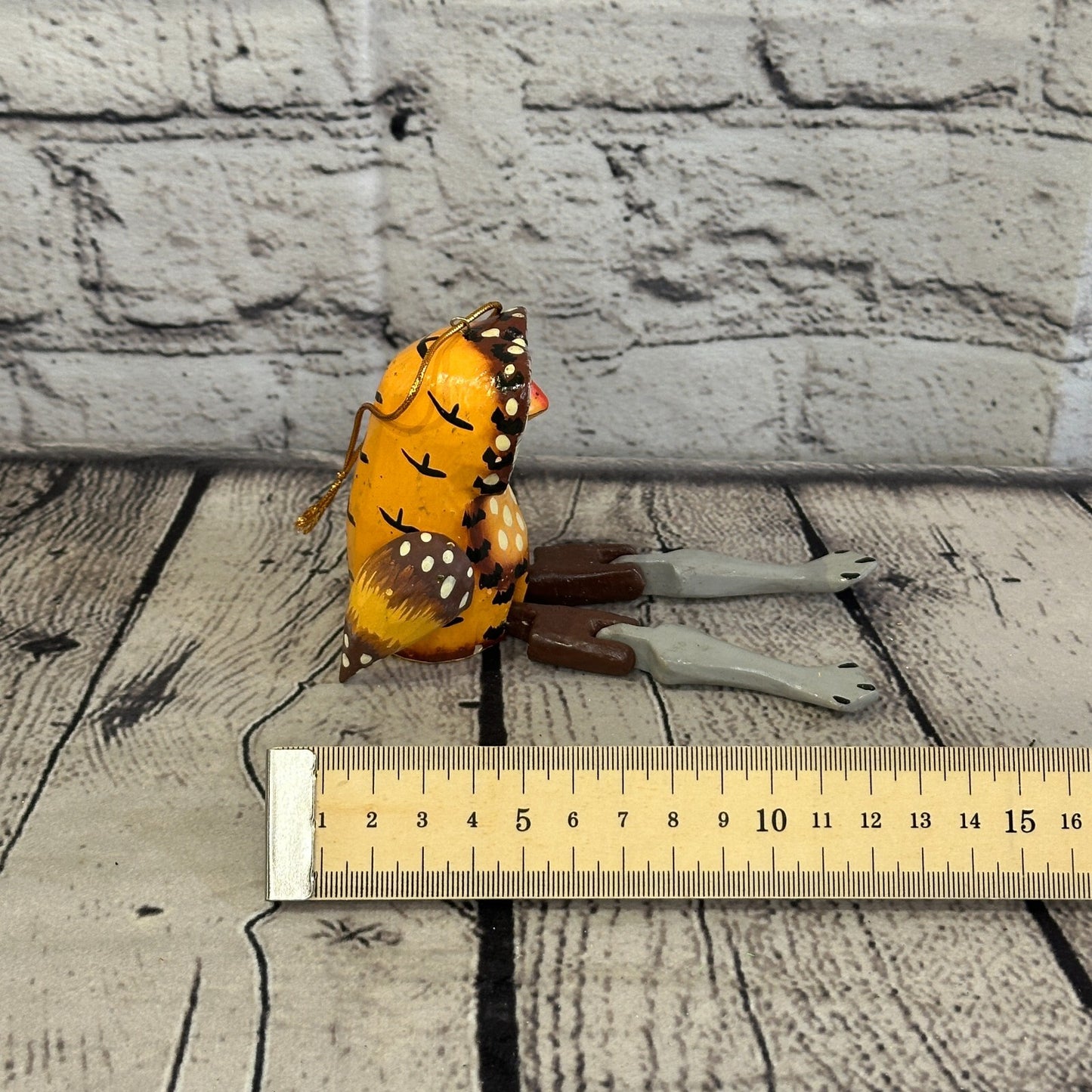 10cm Brown Owl Sitting Animal, Wooden Shelf Ornament Handmade and Fairtrade8