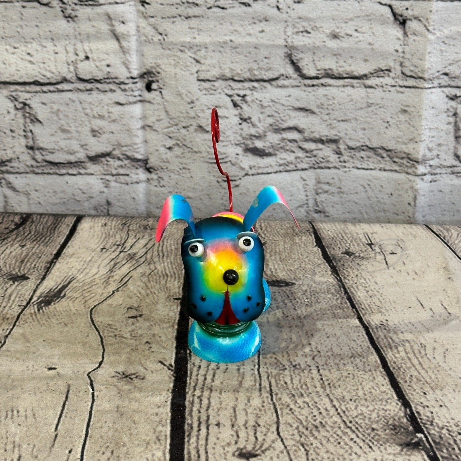 10cm x 10cm Blue Bight Colour Spring Dog Cartoon Ornament Painted Statue1