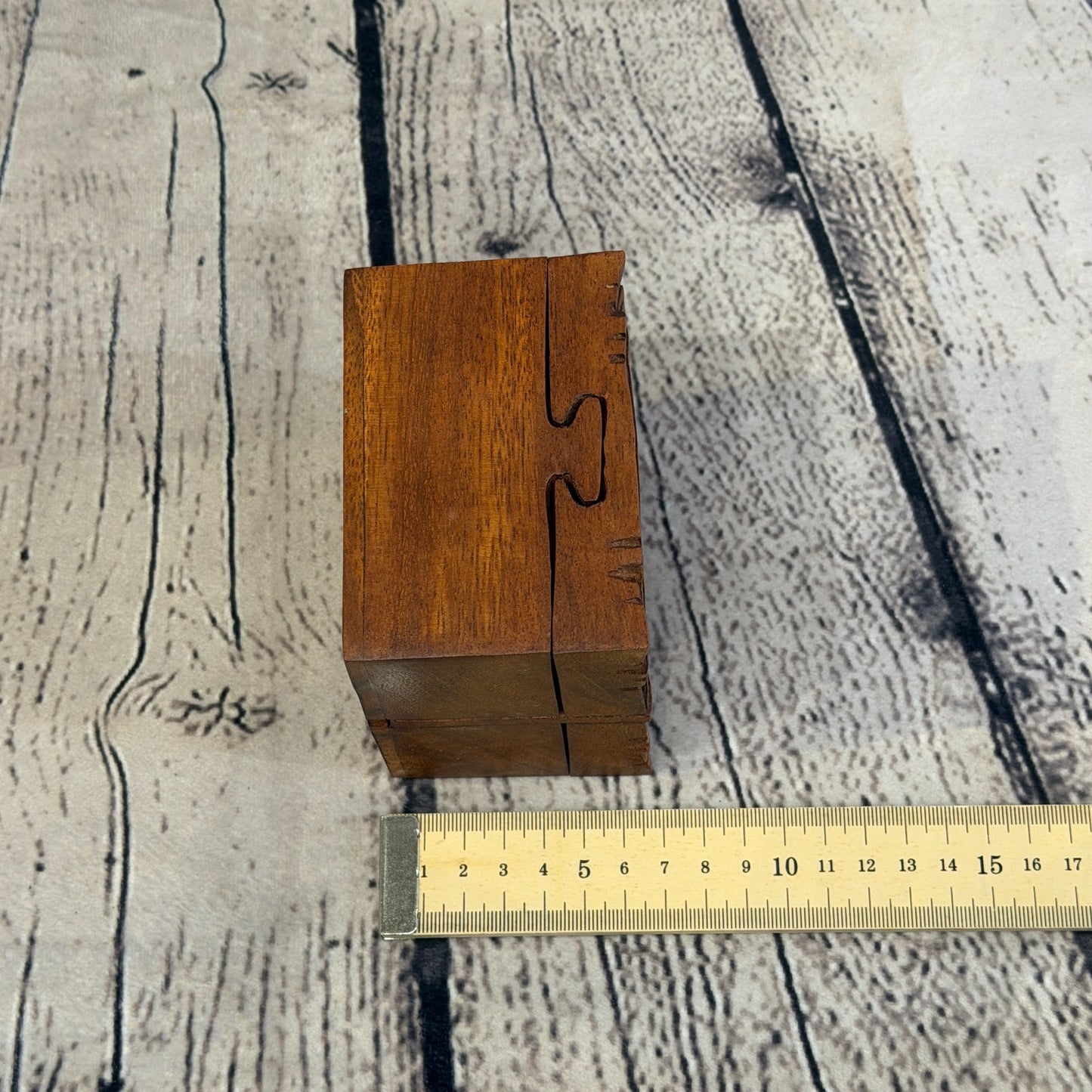 Square Buddha Flower 4 Bit Wooden Puzzle Box Secret Box Magic Trinket Handmade5