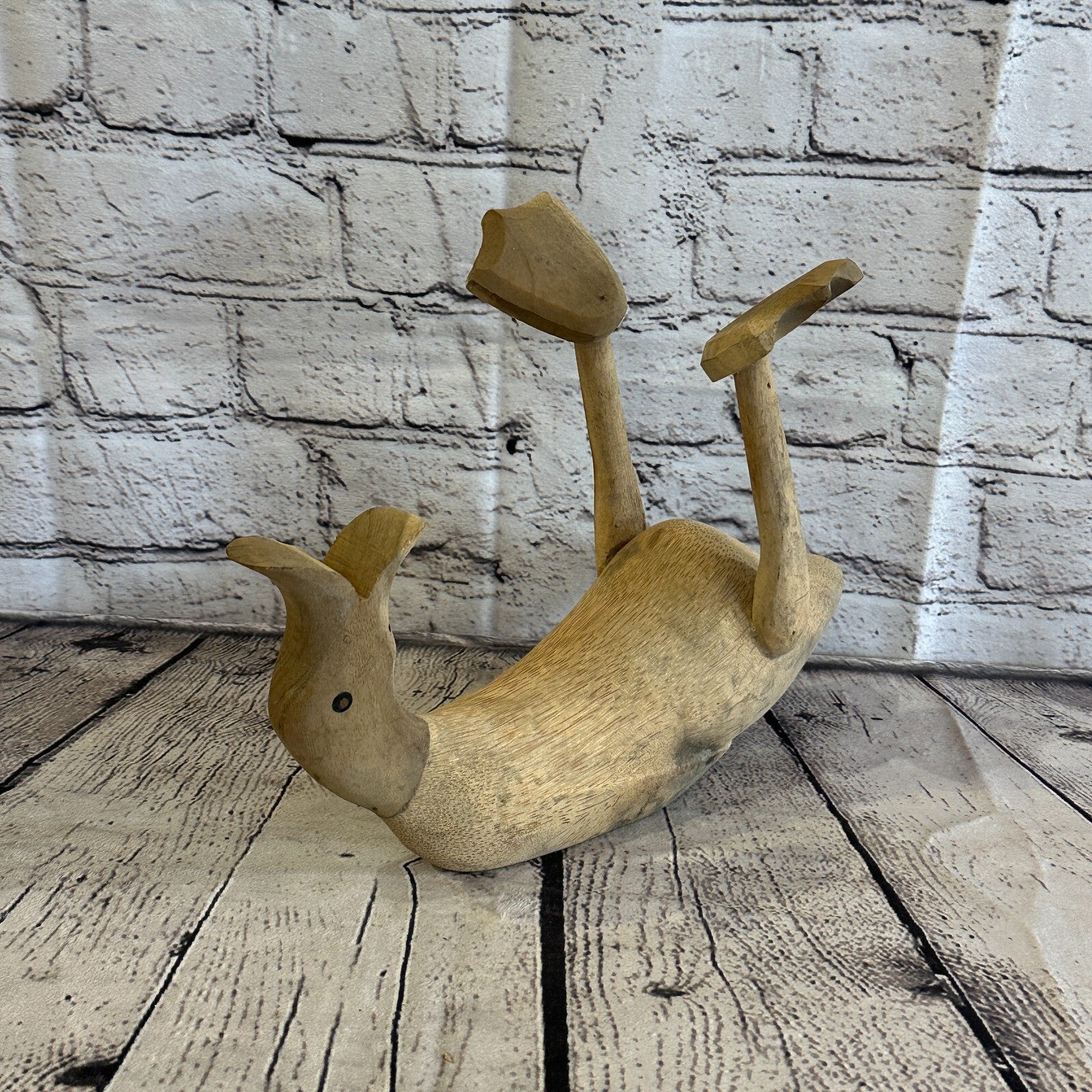 25cm x 20cm Wooden Drunk Duck Wine Bottle Holder Vintage Rustic Funny Gift0