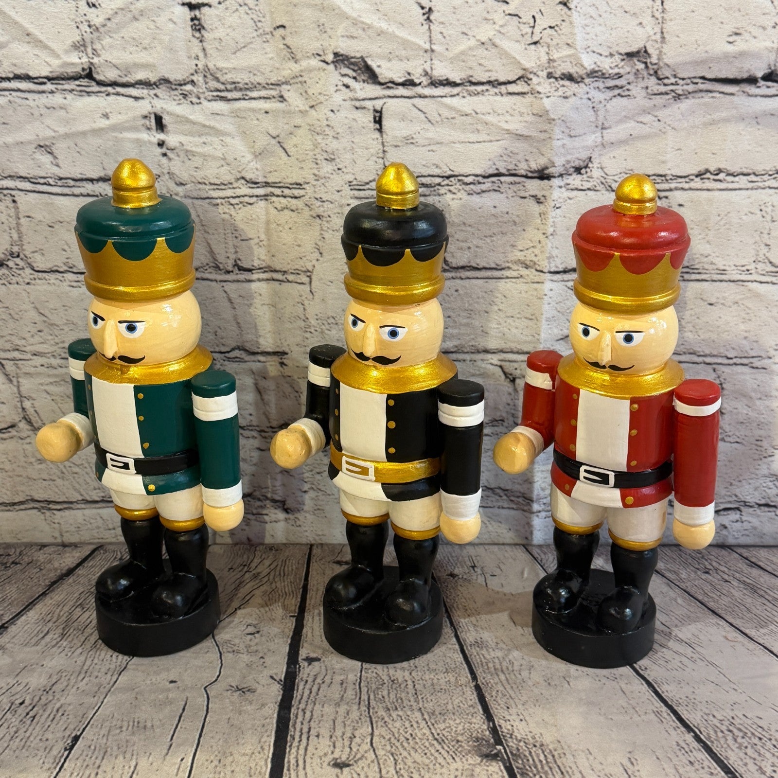 30cm Black Top Hat Nut Cracker Soldier Handcrafted Wood Xmas Christmas Ornament8