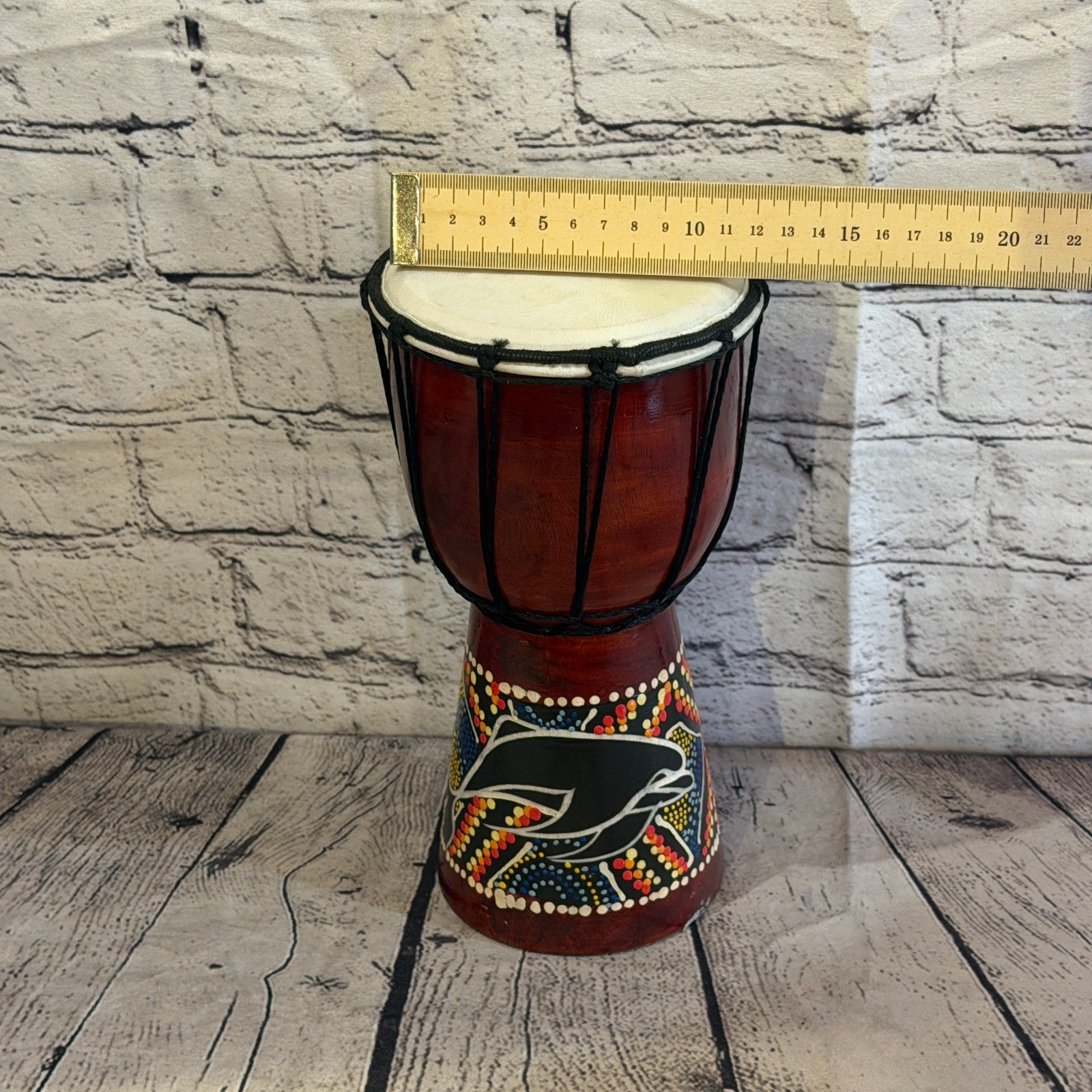 25cm Painted Djembe Drums Musical Instrument Hand Made Fair Trade Dot Painted5