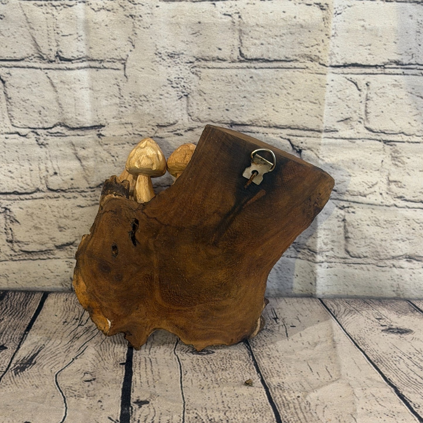 20cm Cut Out Top Wall Art Mushroom Parasite Wood Ornament Natural Carving Wooden6