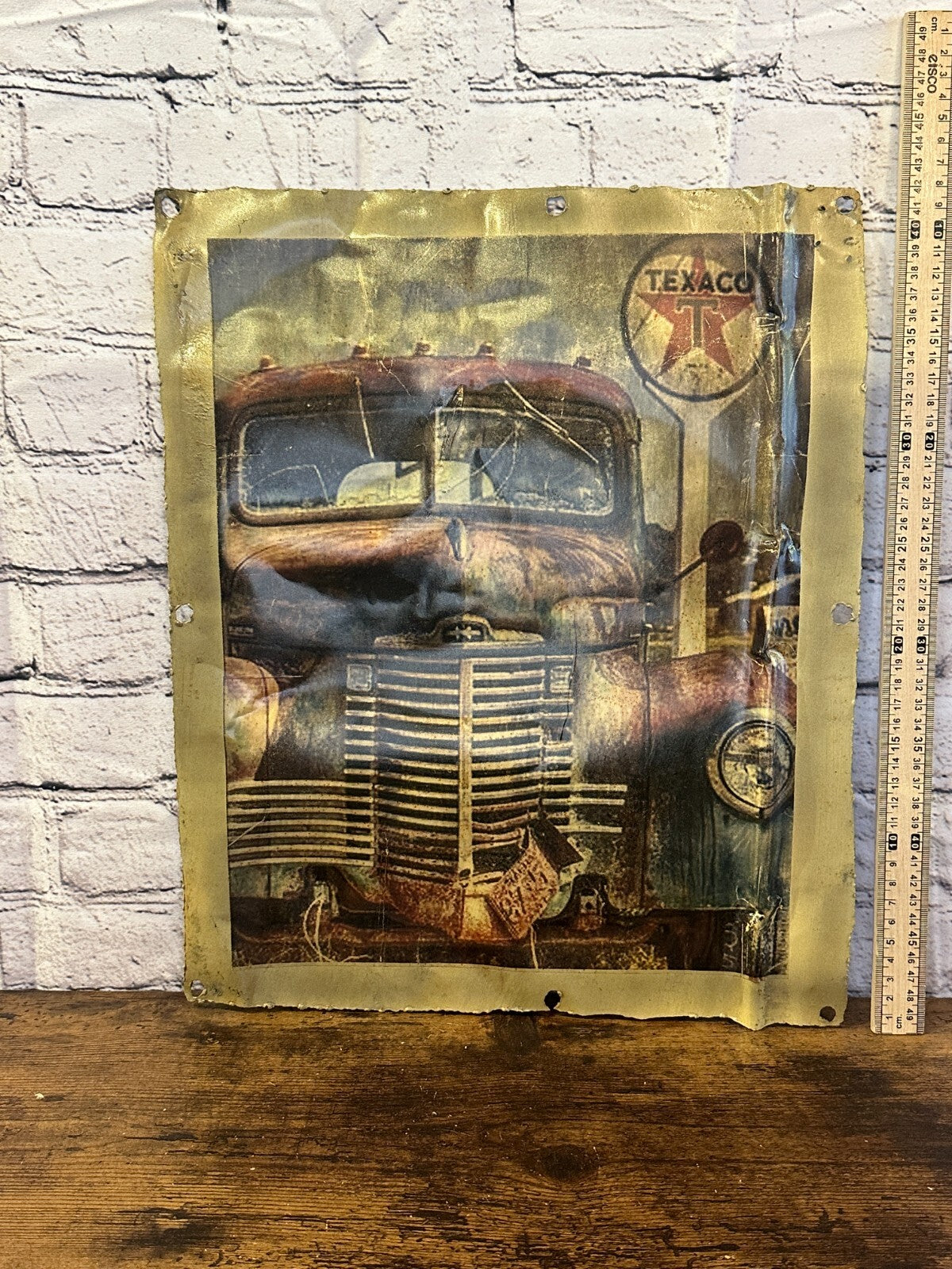 Texaco Petrol Truck USA Advert Wall Plaque 42cm x 36cm Vintage Retro Tin Sign1