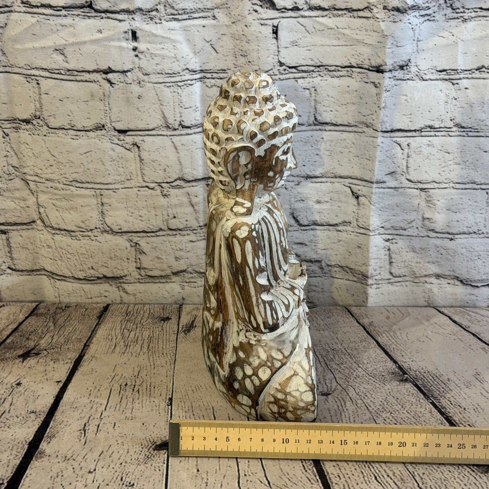 30cm Brown Meditating Buddha Ornament Sculpture Statue Buddhas Hand Carved Wood7
