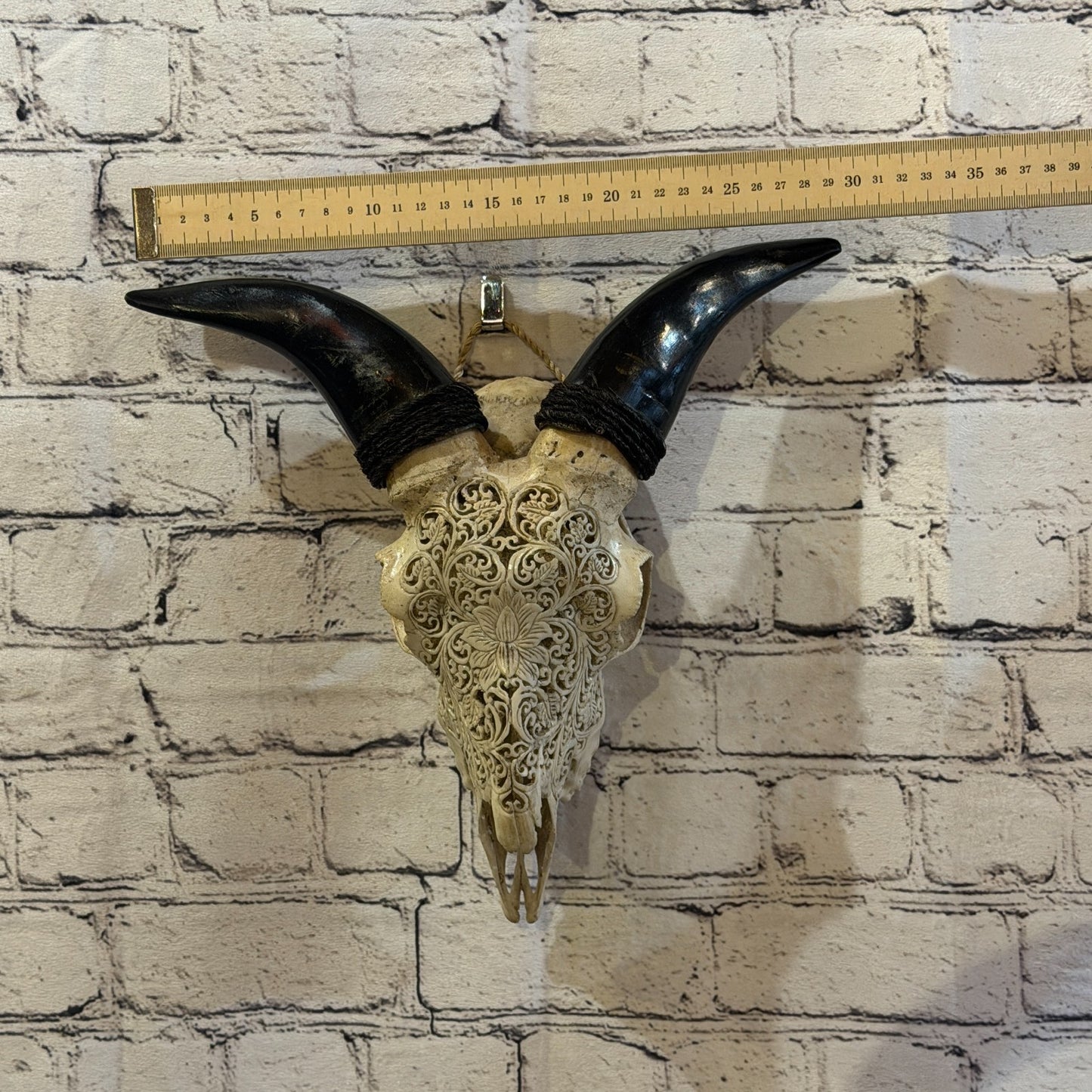30cm Carved Buffalo Ram Wild Replica Skulls Wall Hanging Carved Stand Design 64