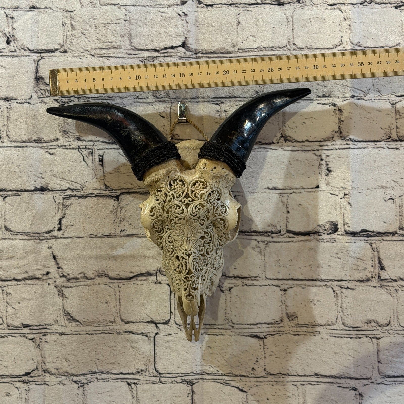 30cm Carved Buffalo Ram Wild Replica Skulls Wall Hanging Carved Stand Design 64