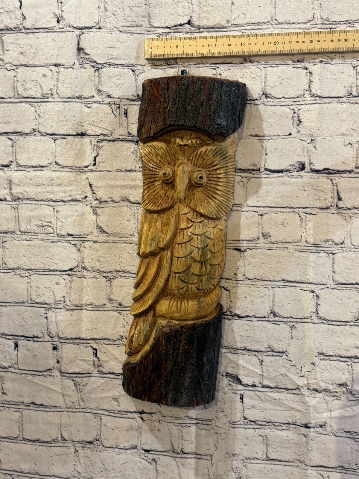 Owl Of The Woods 50cm Hand Carved Wizard Tree Trunk Wood Fairtrade3