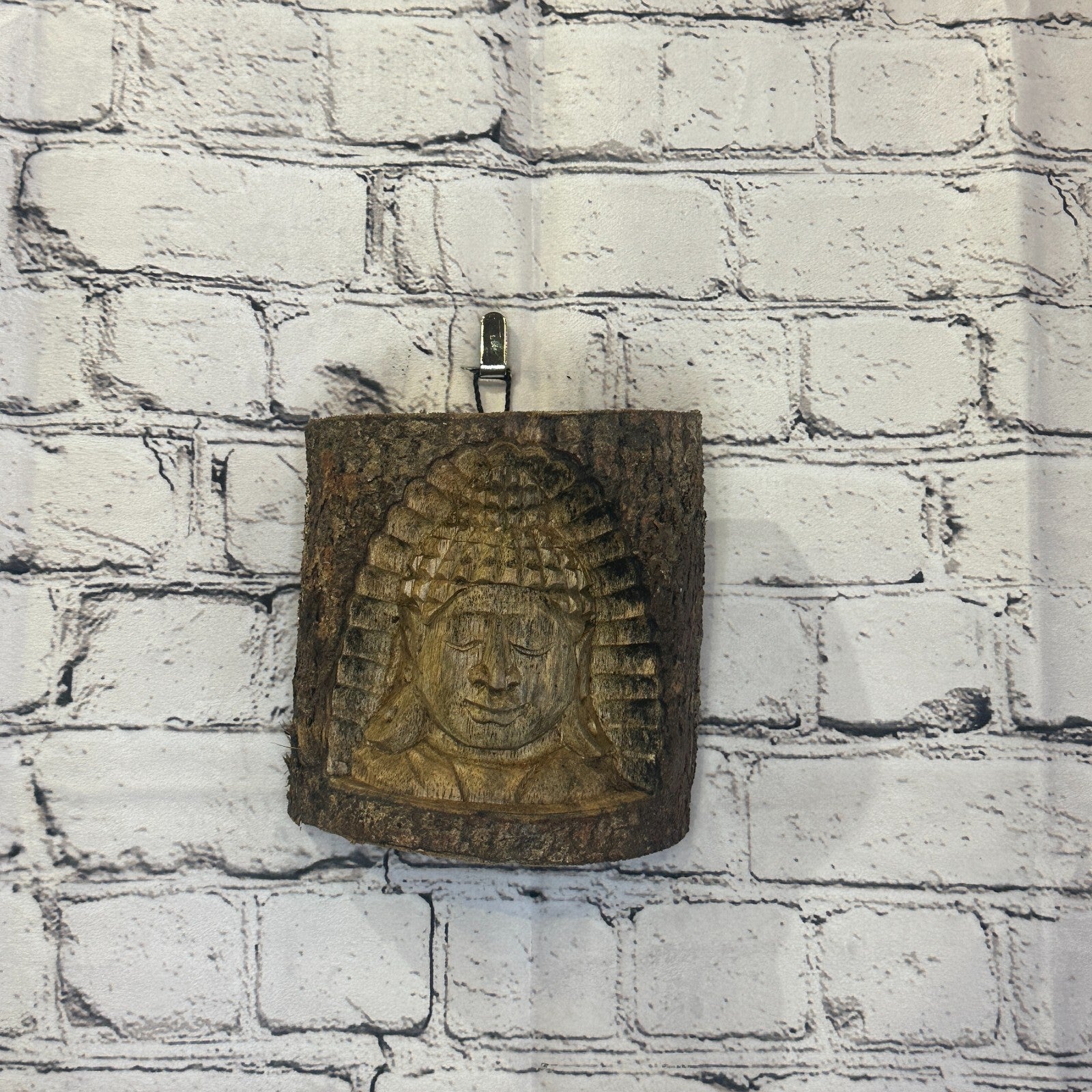 Buddha Head Of The Woods 20cm Hand Carved Wizard Tree Trunk Wood Fairtrade2