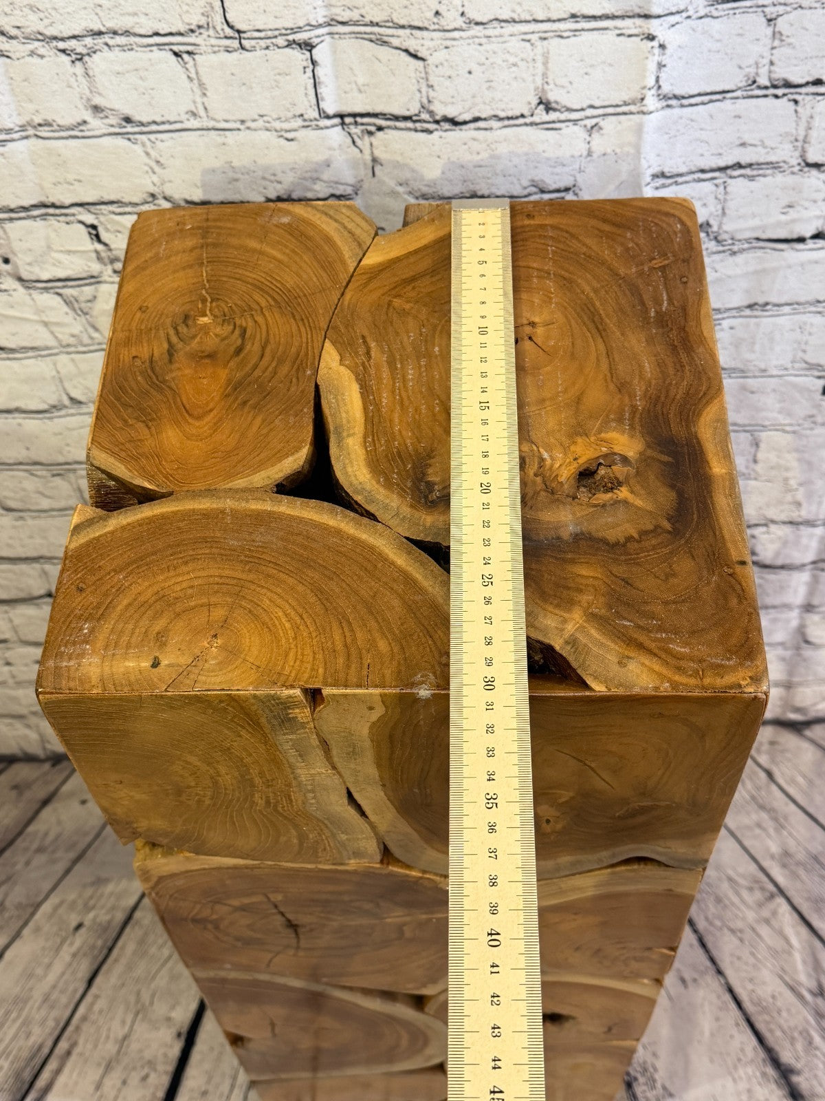 80cm x 30cm x 30cm Wooden Teak Wood Slice Cube Table Sculpture Root Ornament8