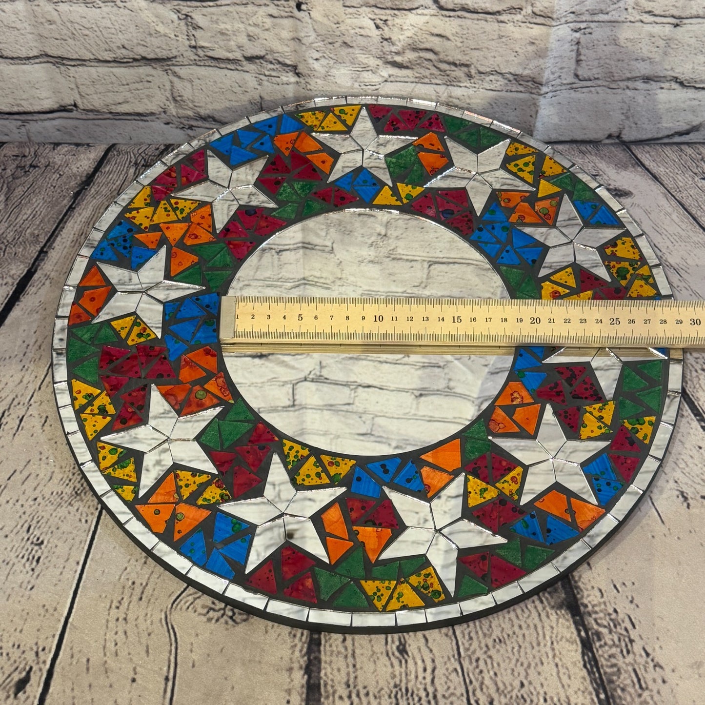 Rainbow Star Black Mosaic Tile Wall Mirror 40cm x 40cm 16 Inches Handmade5