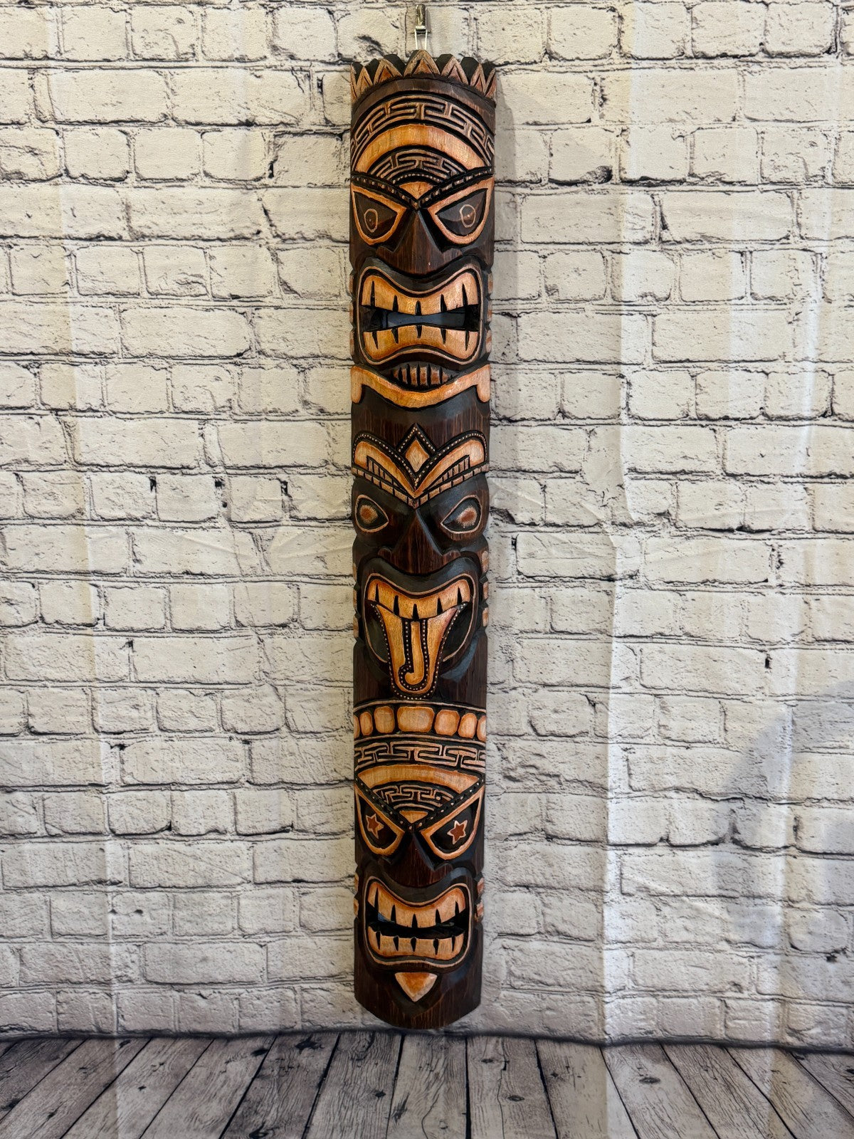 100cm Tiki Bar Mask Sign Decoration Wall Hanging Mask Wood Carving Design 22