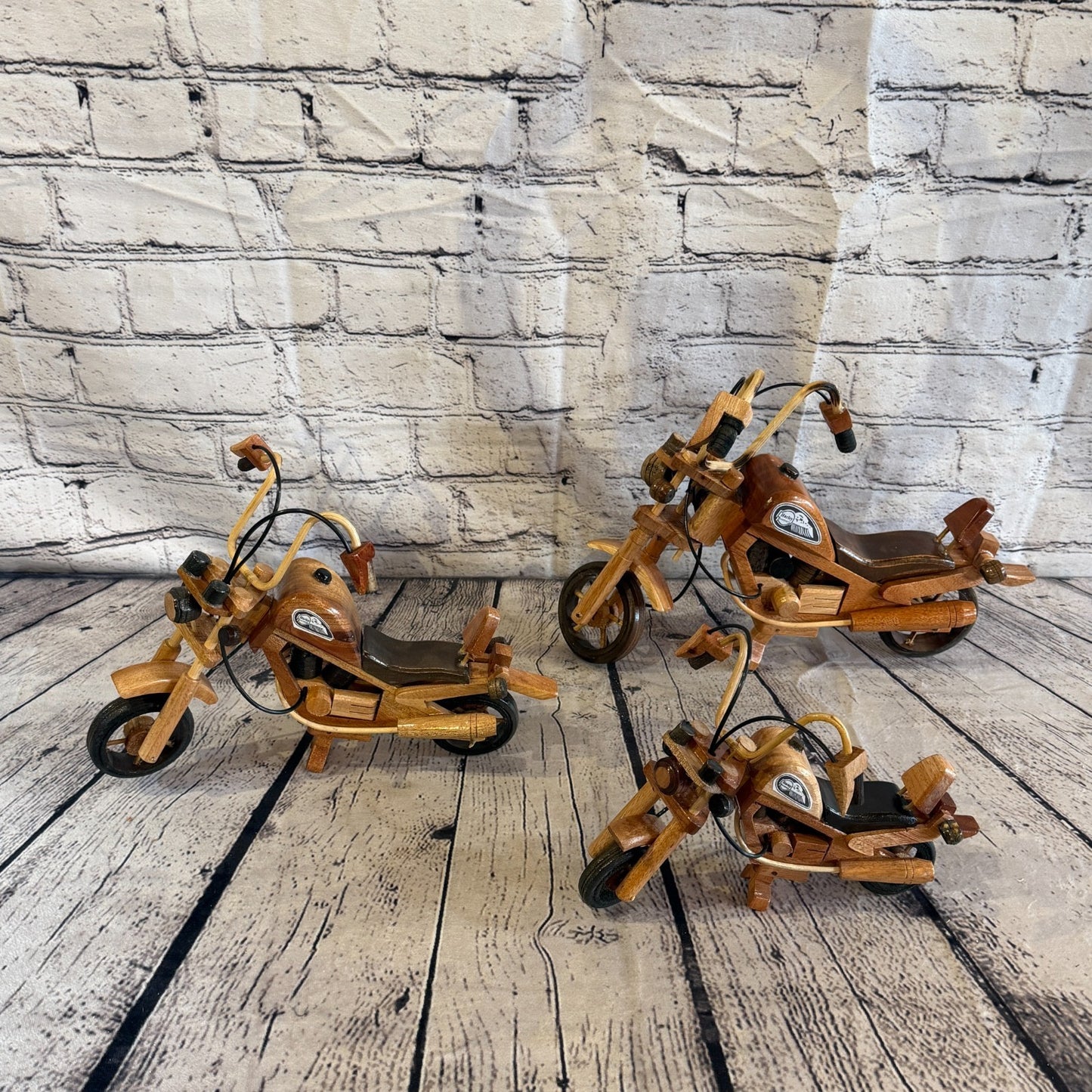 20cm Small Light Wood Motorbike Motorcycle Model Wooden Ornament Decorative Bike7