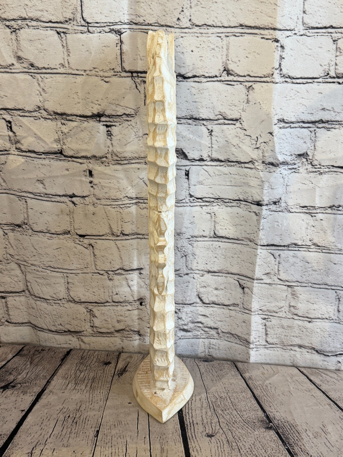 50cm White Wooden Shabby Seahorse Statue Ornament Fair Trade Handcarved4