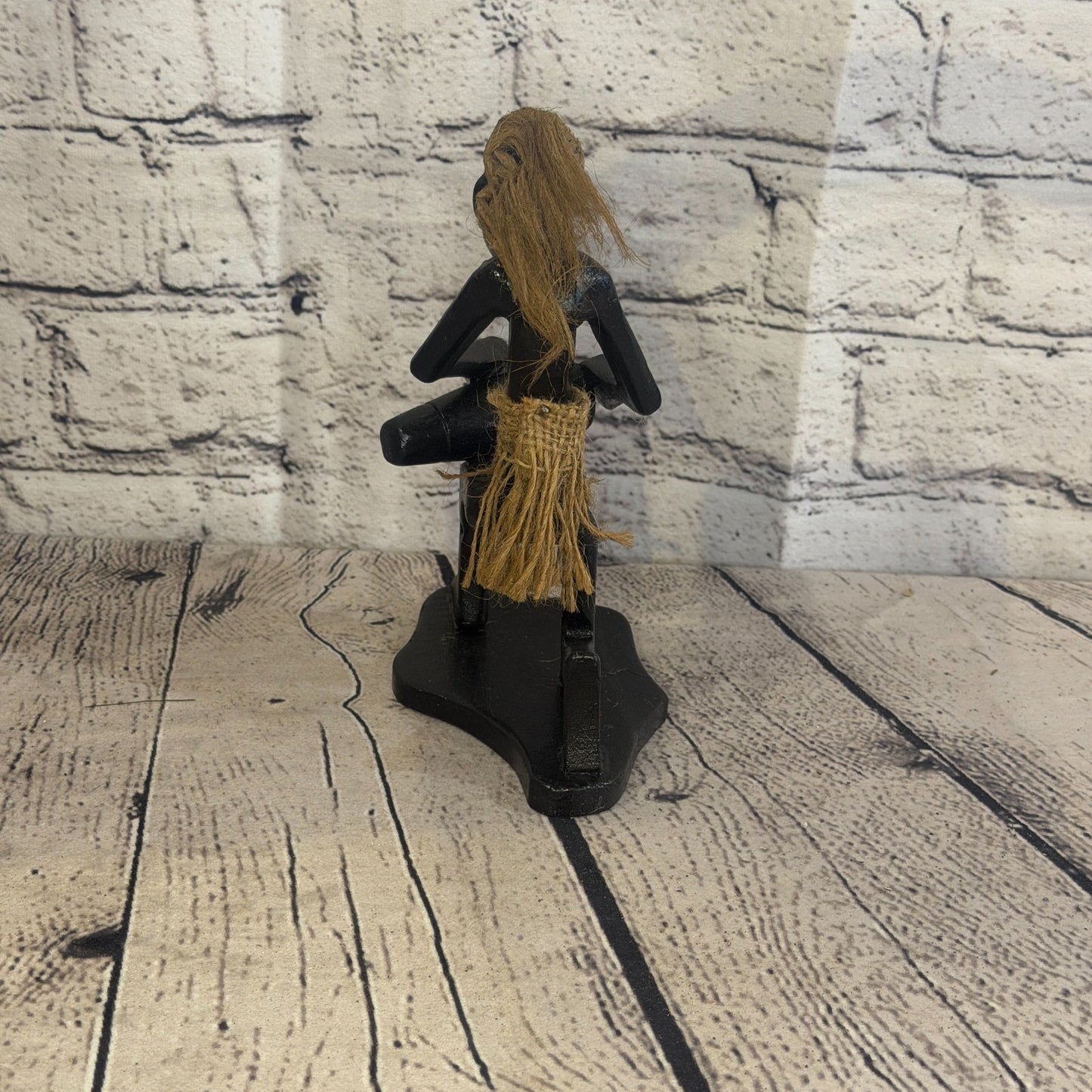15cm Kneeling Bongo African Tribal Warrior Man Figure Statue Wood Hand Carved4