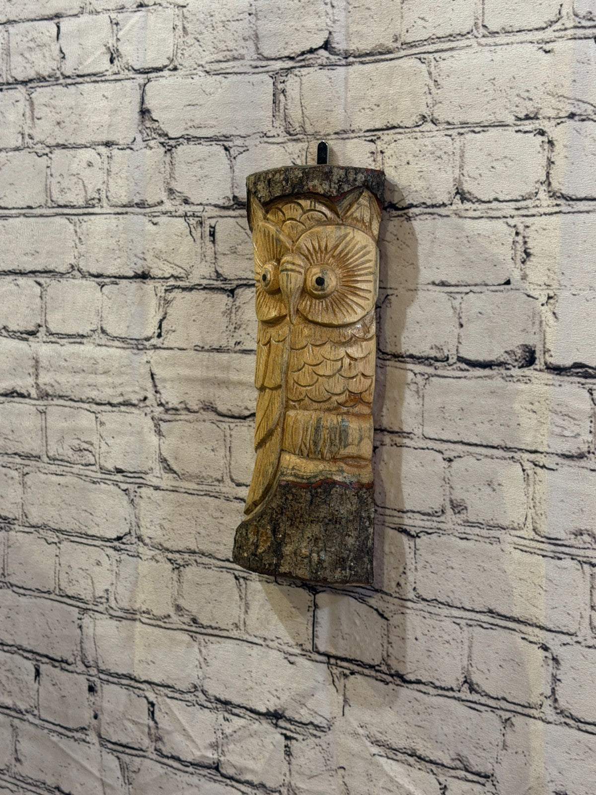 Owl Of The Woods 30cm Hand Carved Wizard Tree Trunk Wood Fairtrade1