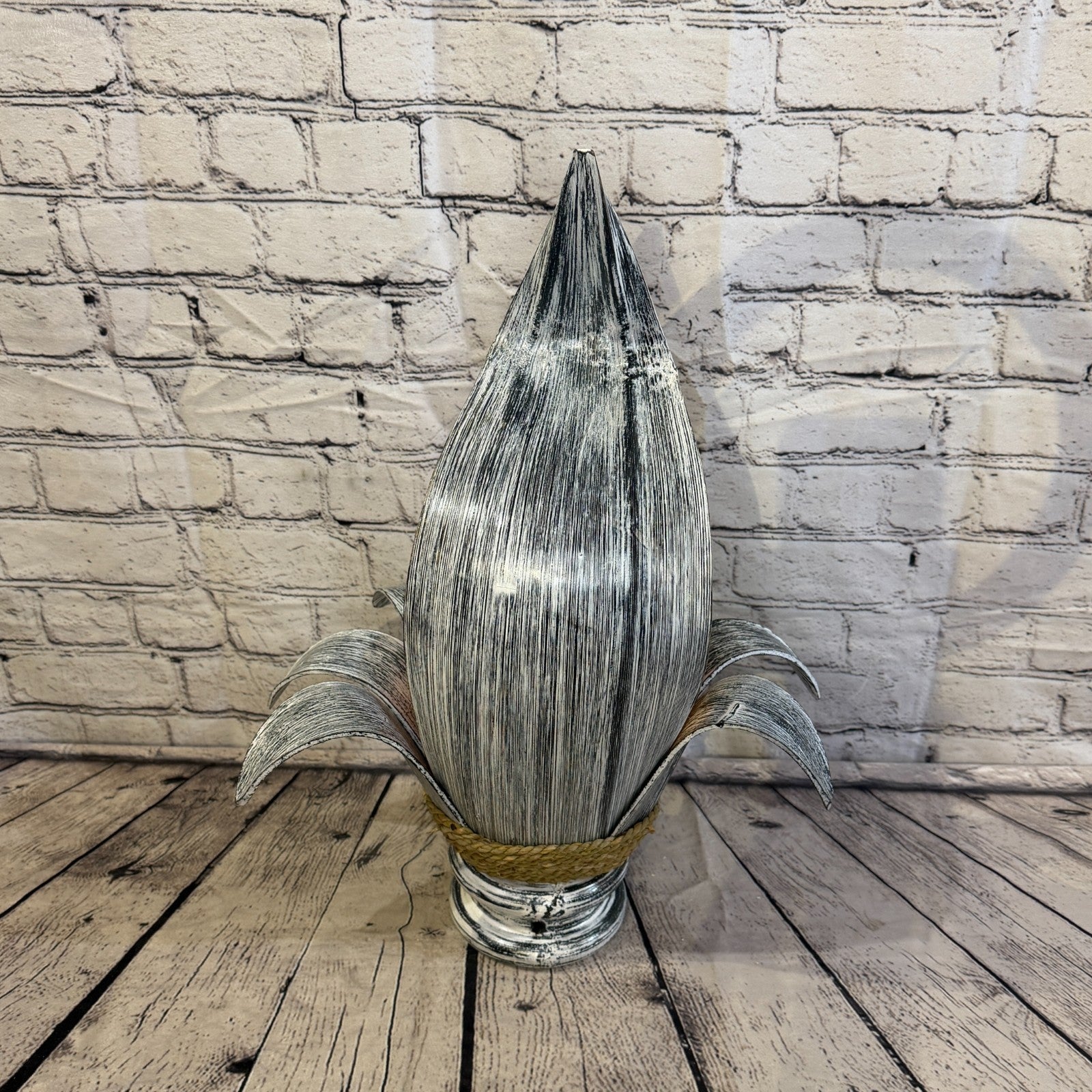 Orange Light Silver Natural 50cm Tall Leaf Lamp Twist LED UK Mains Plug Design 74