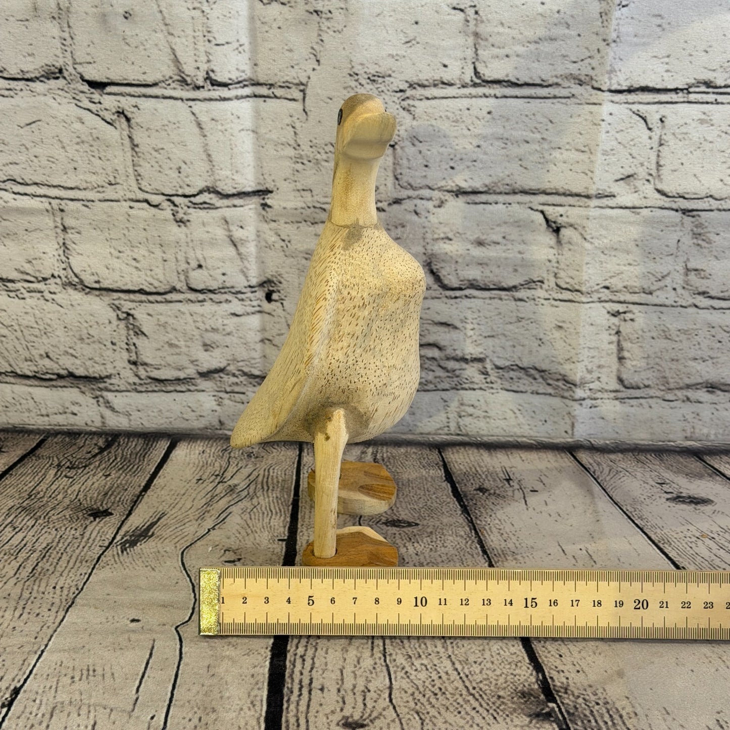 Looking Right 25cm Tall Wooden Smooth Duckling Baby Duck Bamboo Root Fairtrade7