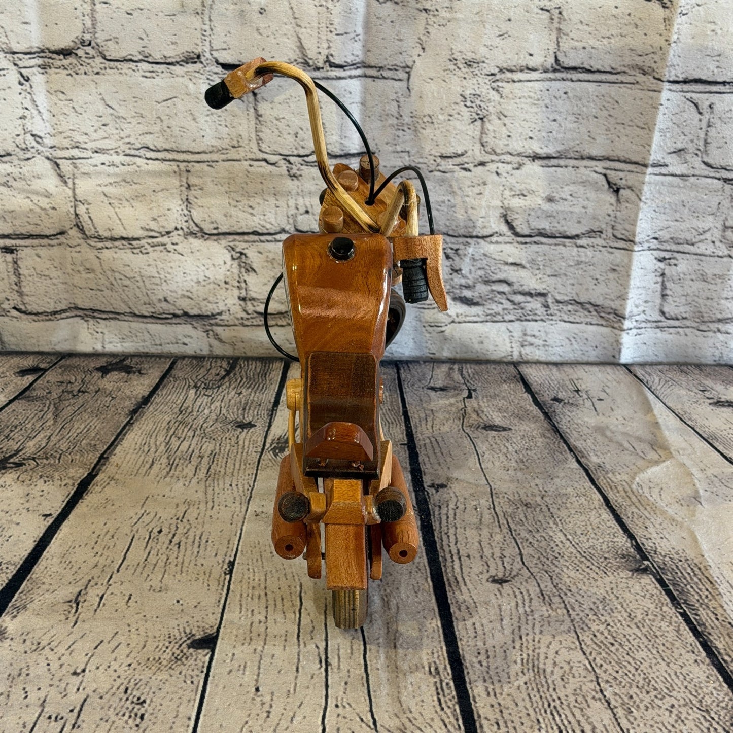 35cm Large Light Wood Motorbike Motorcycle Model Wooden Ornament Decorative Bike4