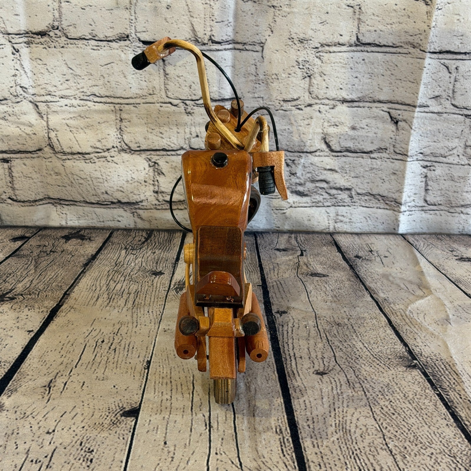 35cm Large Light Wood Motorbike Motorcycle Model Wooden Ornament Decorative Bike4