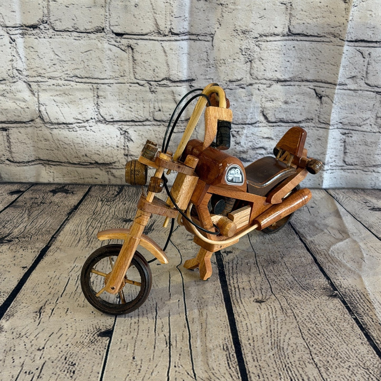 35cm Large Light Wood Motorbike Motorcycle Model Wooden Ornament Decorative Bike2