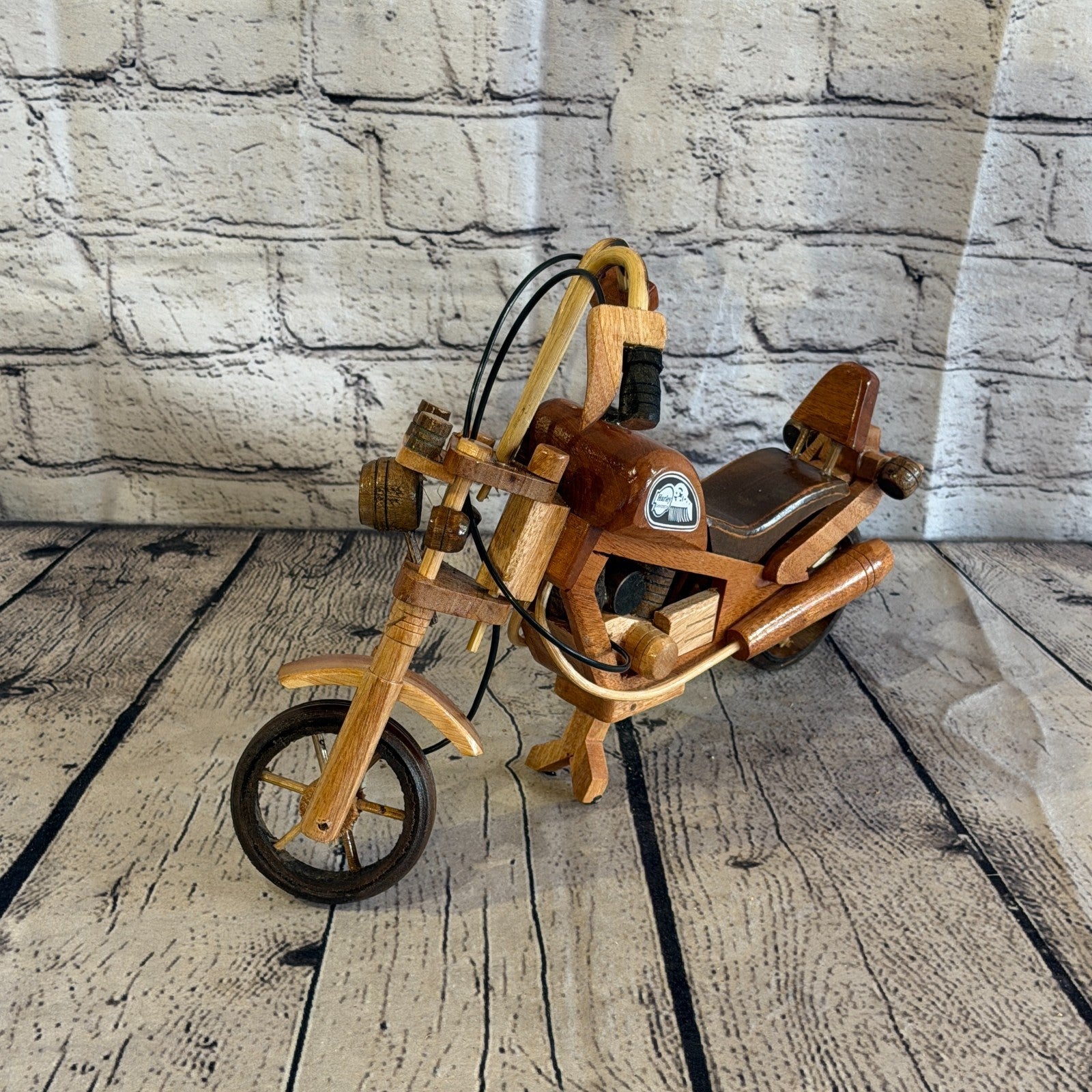 35cm Large Light Wood Motorbike Motorcycle Model Wooden Ornament Decorative Bike2
