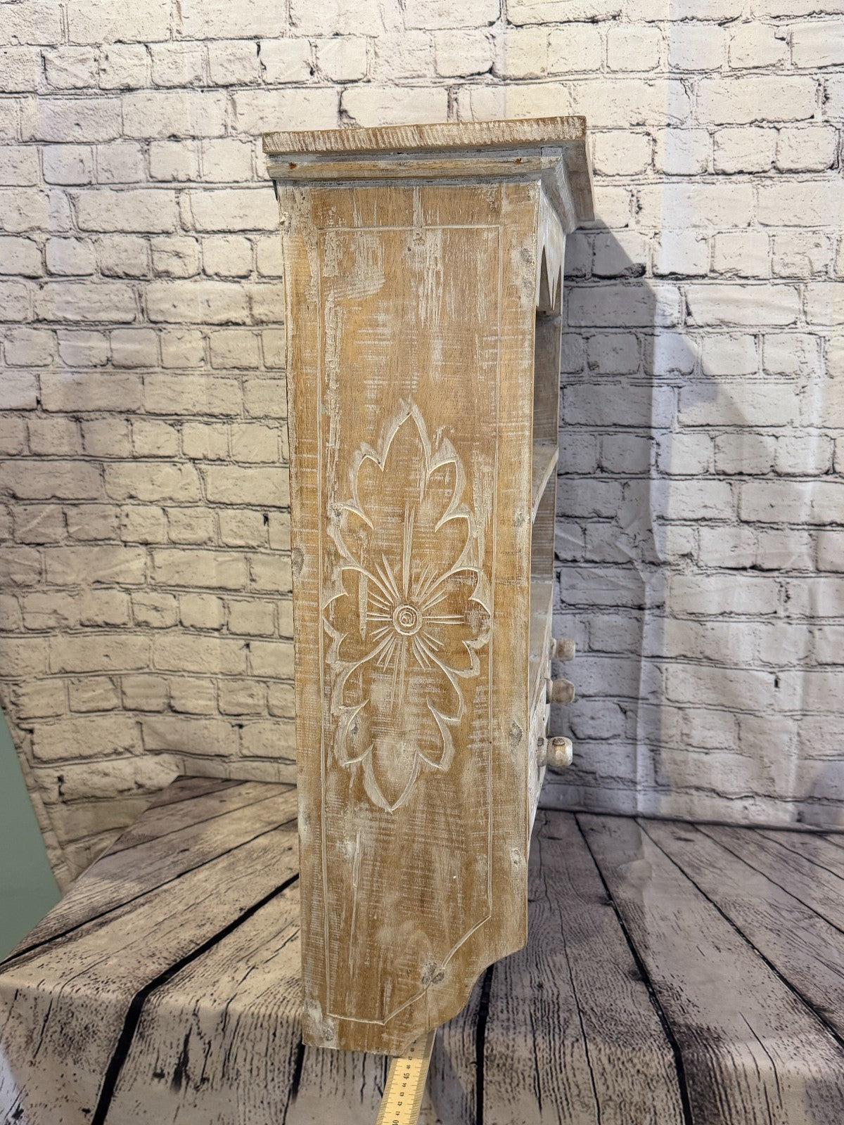 75cm x 55cm x 25cm White 3 Draws Wooden Cabinet Living Hallway Storage Furniture3