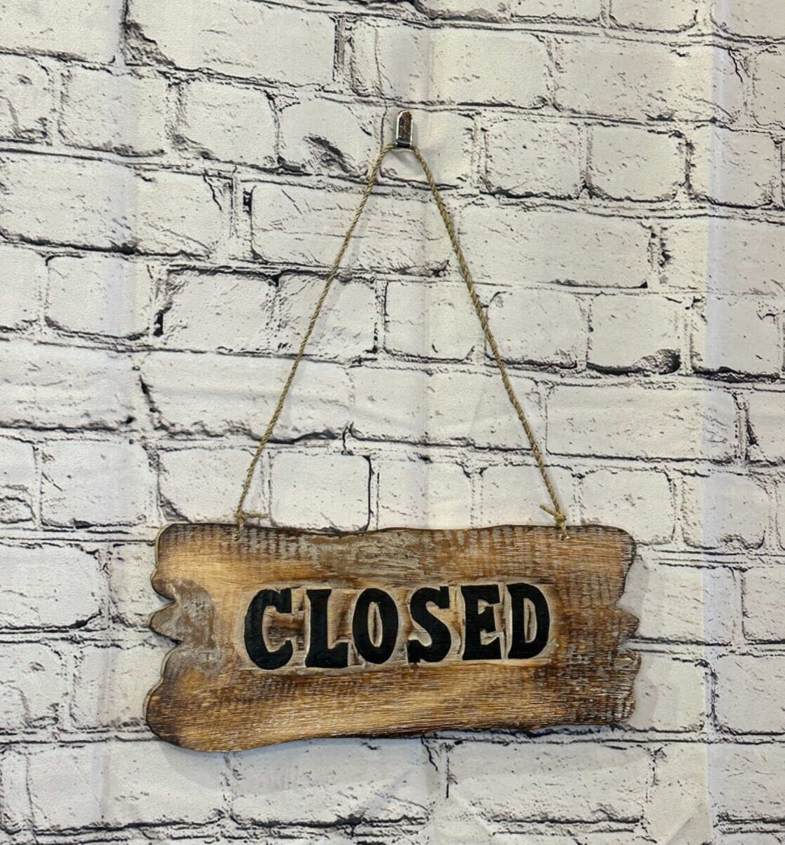 Open Closed Shop Word Sign Plaque Outdoor Garden Shed Den Bar Shop 30cm x 12cm1