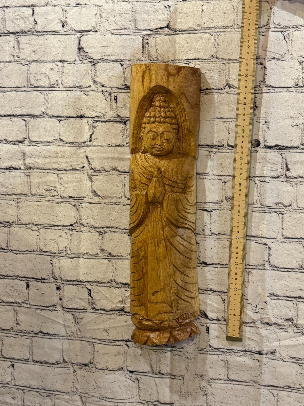 Thai Buddha 50cm Hand Carved Wizard Tree Trunk Wood Fairtrade4
