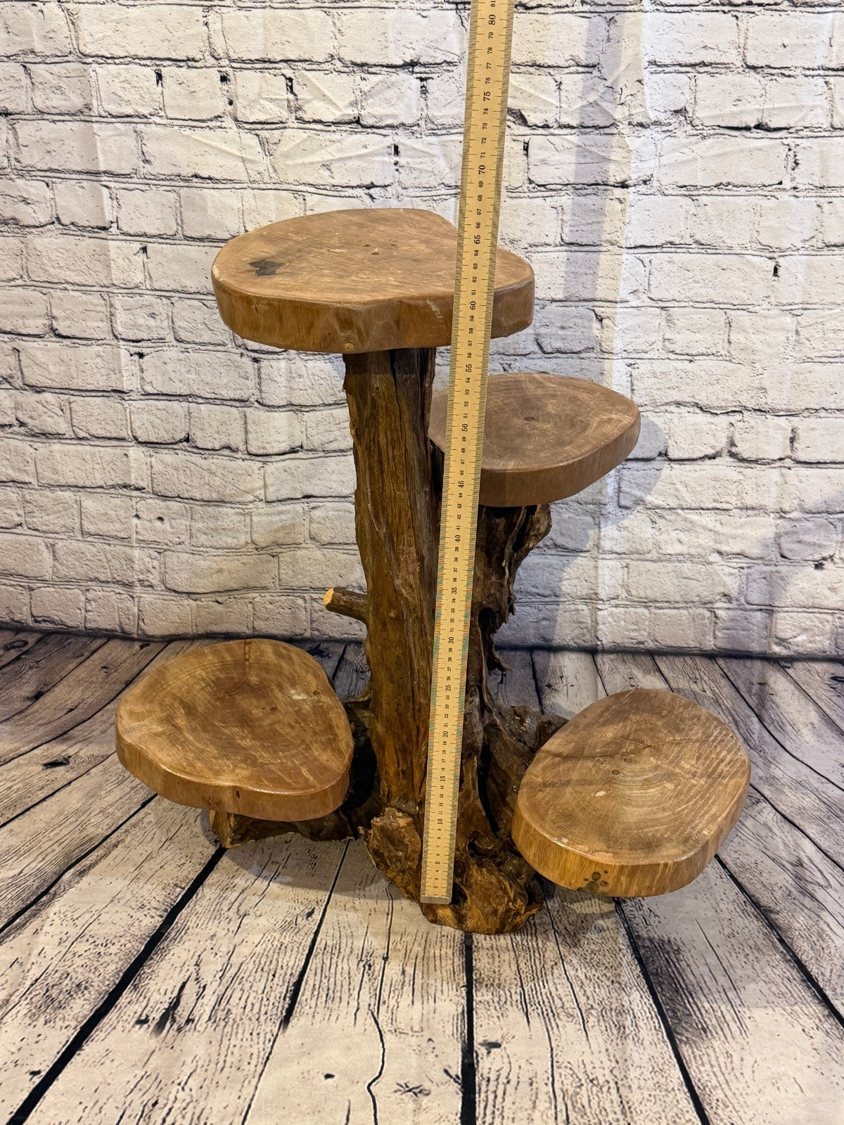 60cm x 60cm Quad Wooden Coffee Root Sculpture Garden Teak Root Ornament Carved5