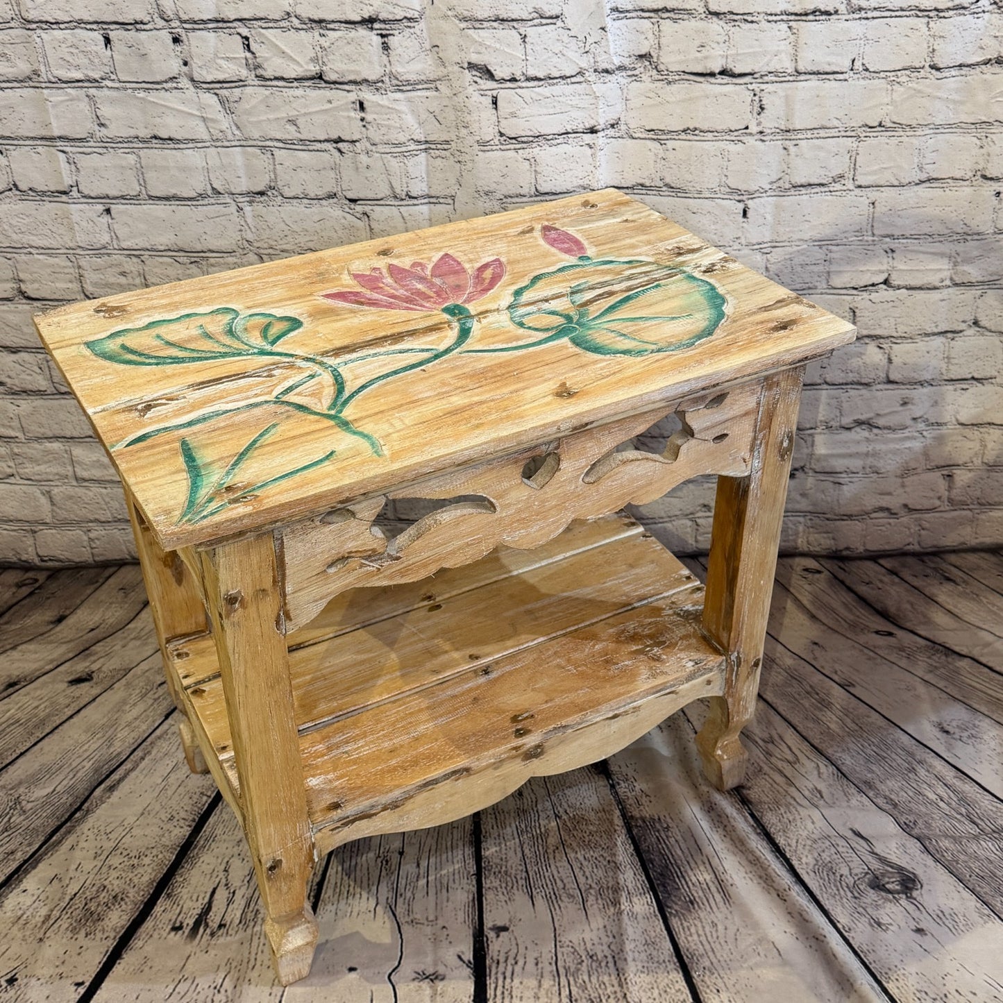 55cm x 60cm x 35cm Flower Table Wooden Side Cabinet Living Storage Furniture2