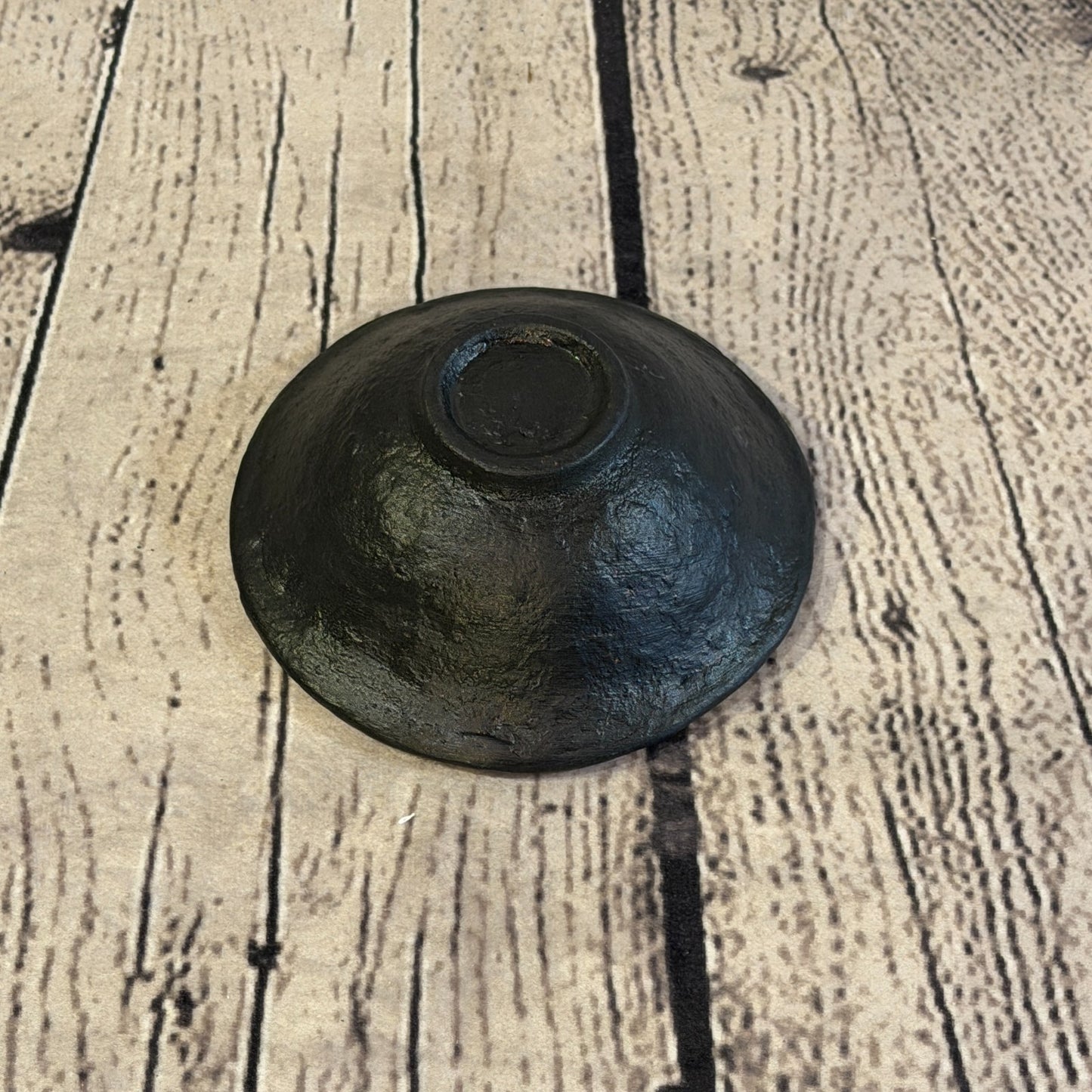Orange Small 12cm Round Mosaic Pottery Incense Holder Burner Detail1