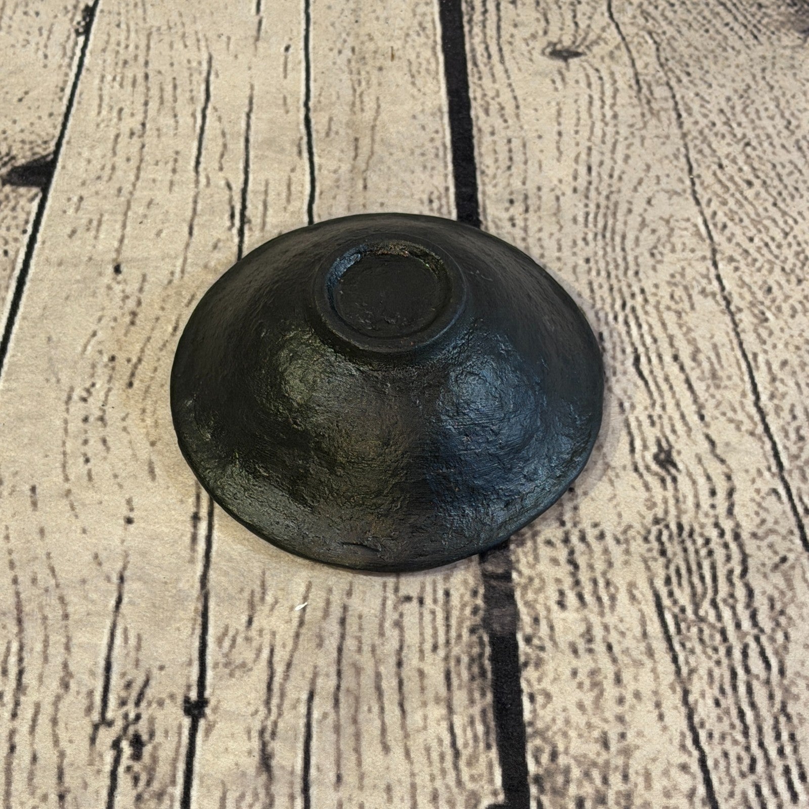 Orange Small 12cm Round Mosaic Pottery Incense Holder Burner Detail1