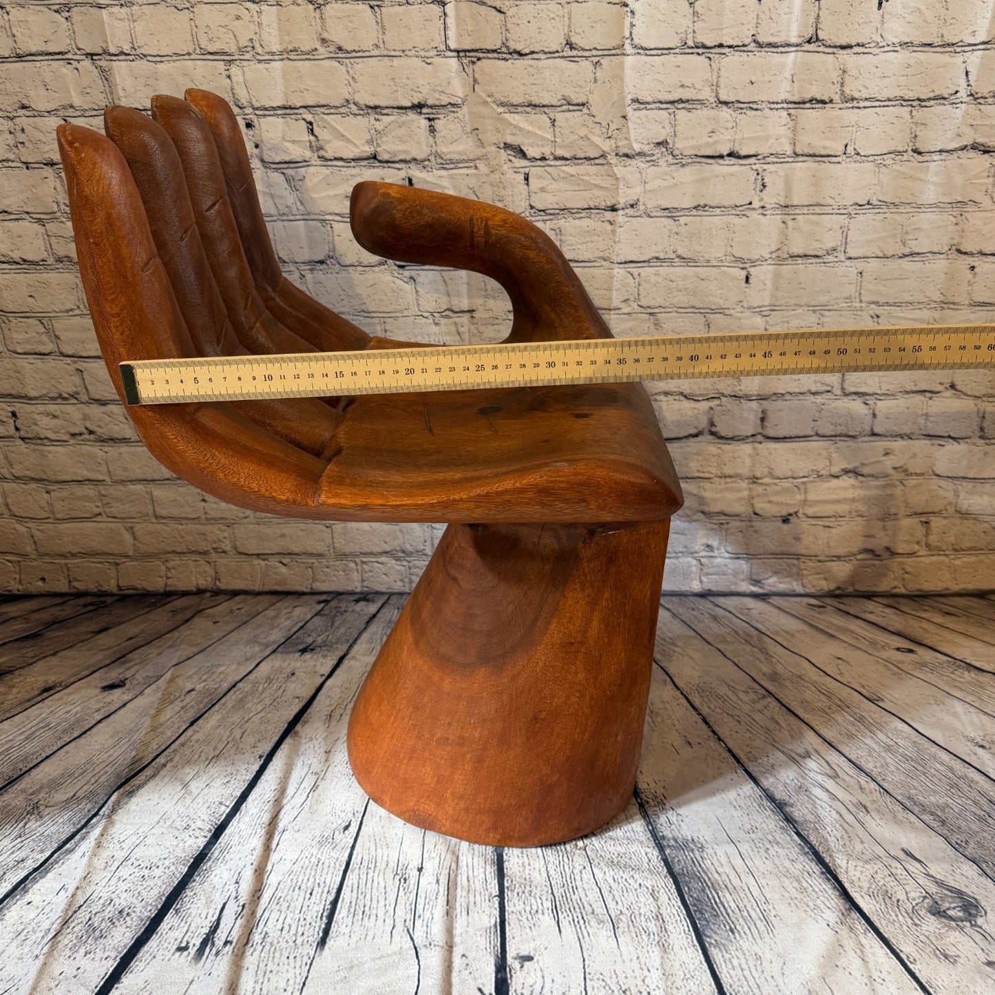 70cm x 40cm x 35cm Left Hand Indonesian Carved Hand Chair Wood Carving Sculpture7