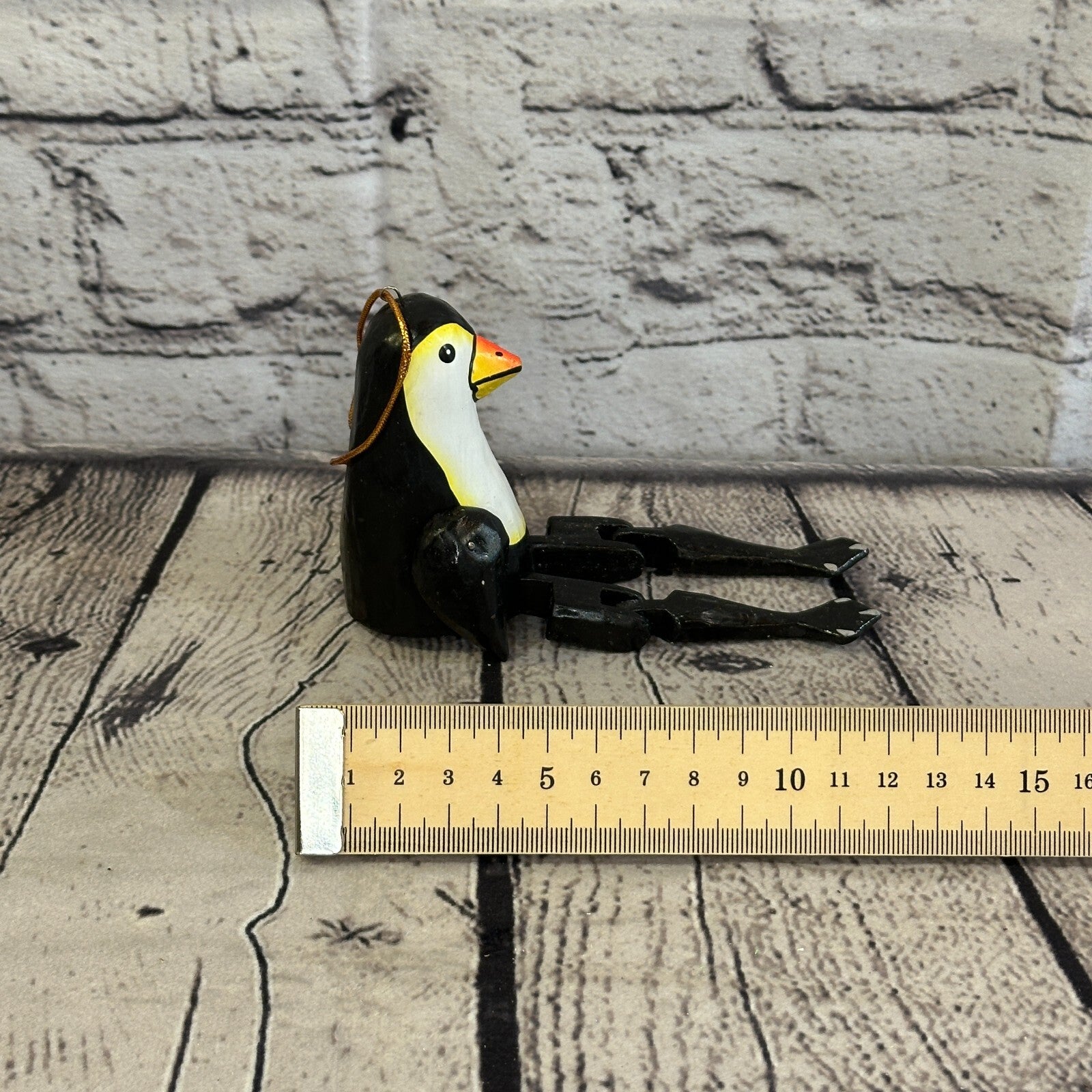 10cm Penguin Sitting Animal, Wooden Shelf Ornament Handmade and Fairtrade8