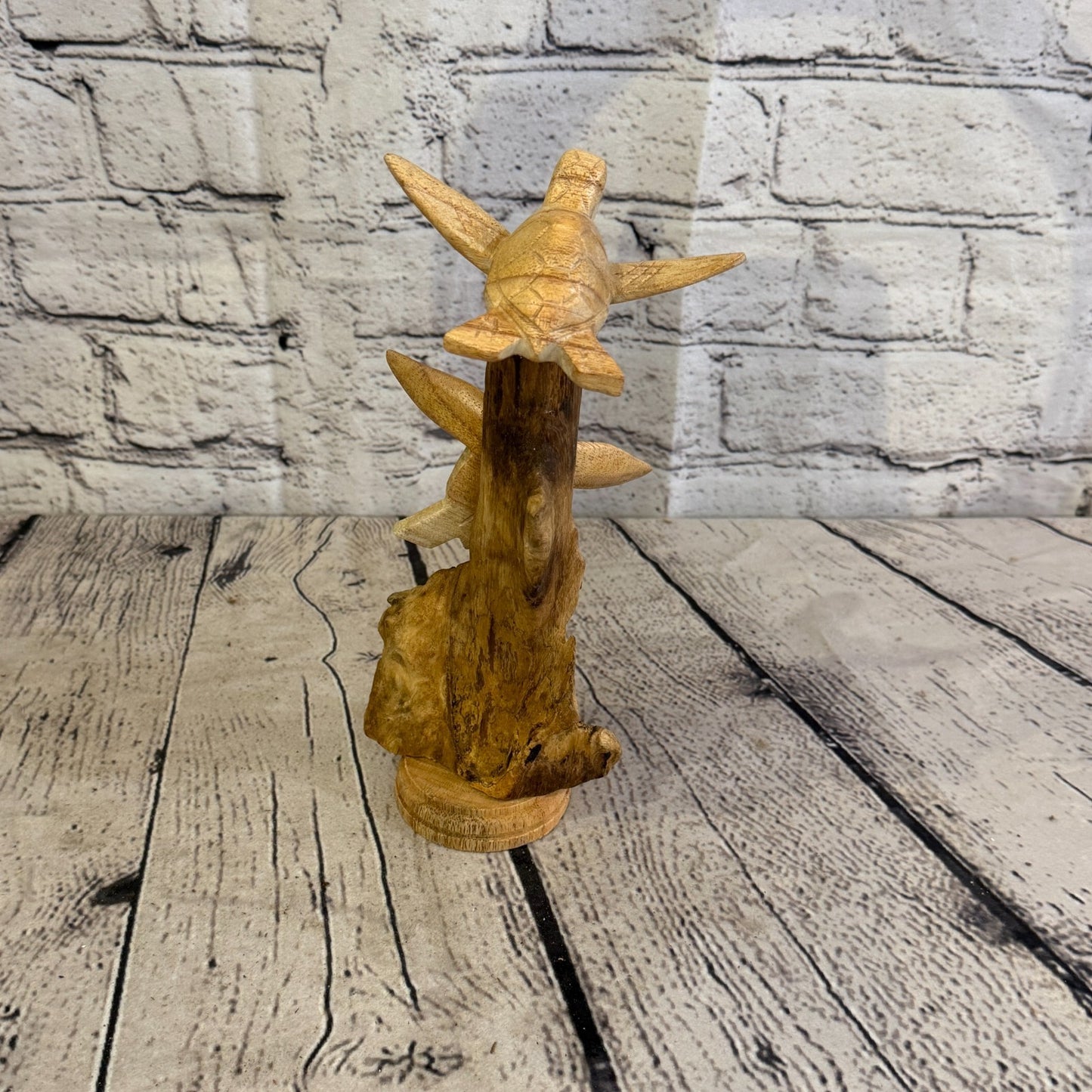 20cm Double Turtle Mushroom Parasite Ornament Natural Carving Fairtrade Wooden3