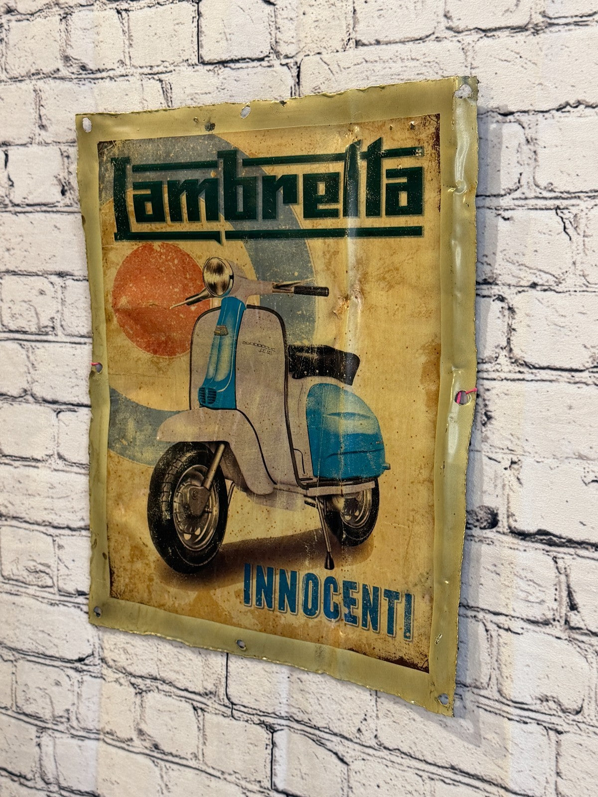 Lambretta Scooter Poster Advert Wall Plaque 42cm x 36cm Vintage Retro Tin Sign1