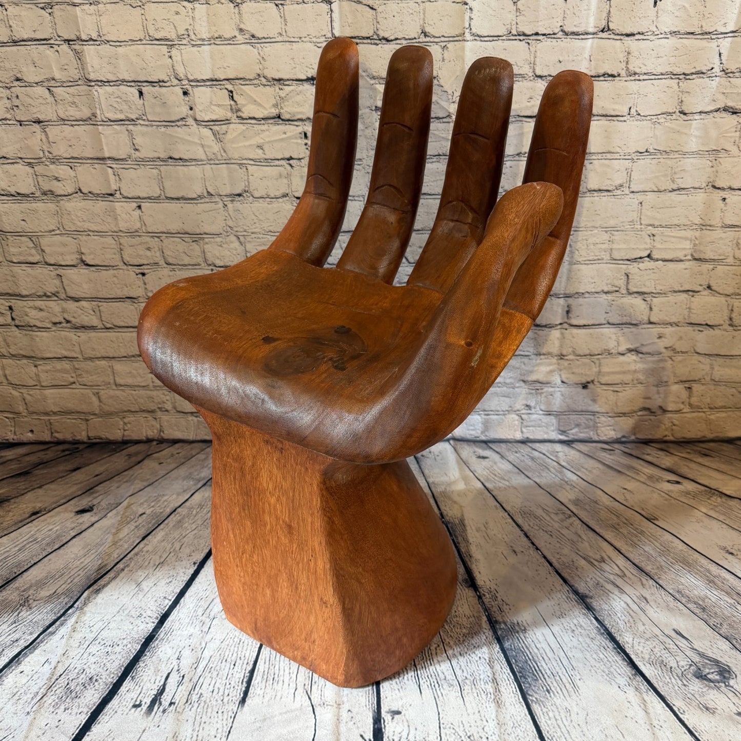 70cm x 40cm x 35cm Left Hand Indonesian Carved Hand Chair Wood Carving Sculpture0