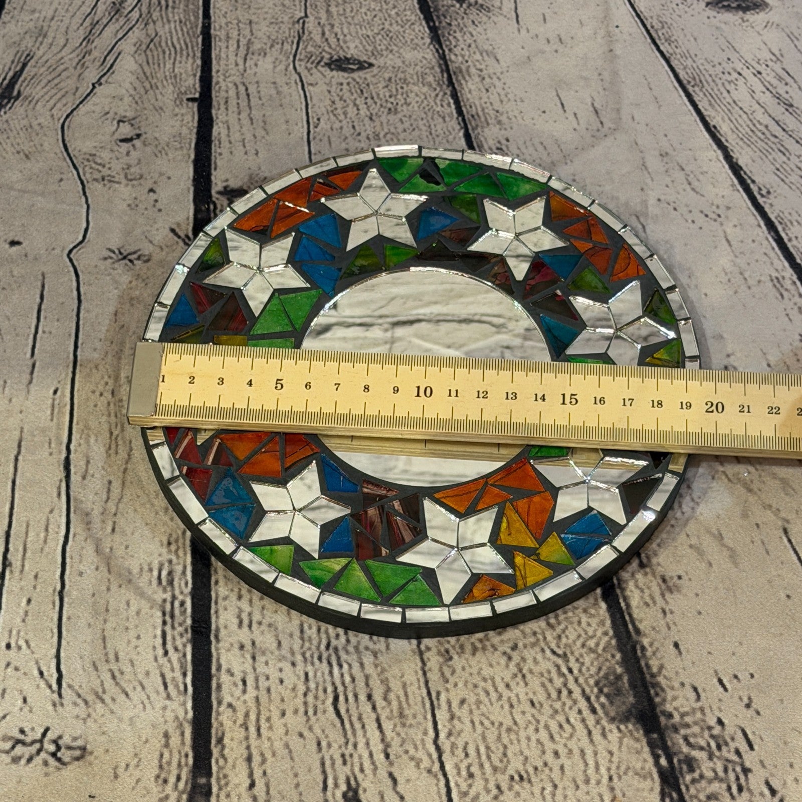 Rainbow Star Black Mosaic Tile Wall Mirror 20cm x 20cm 8 Inches Handmade3