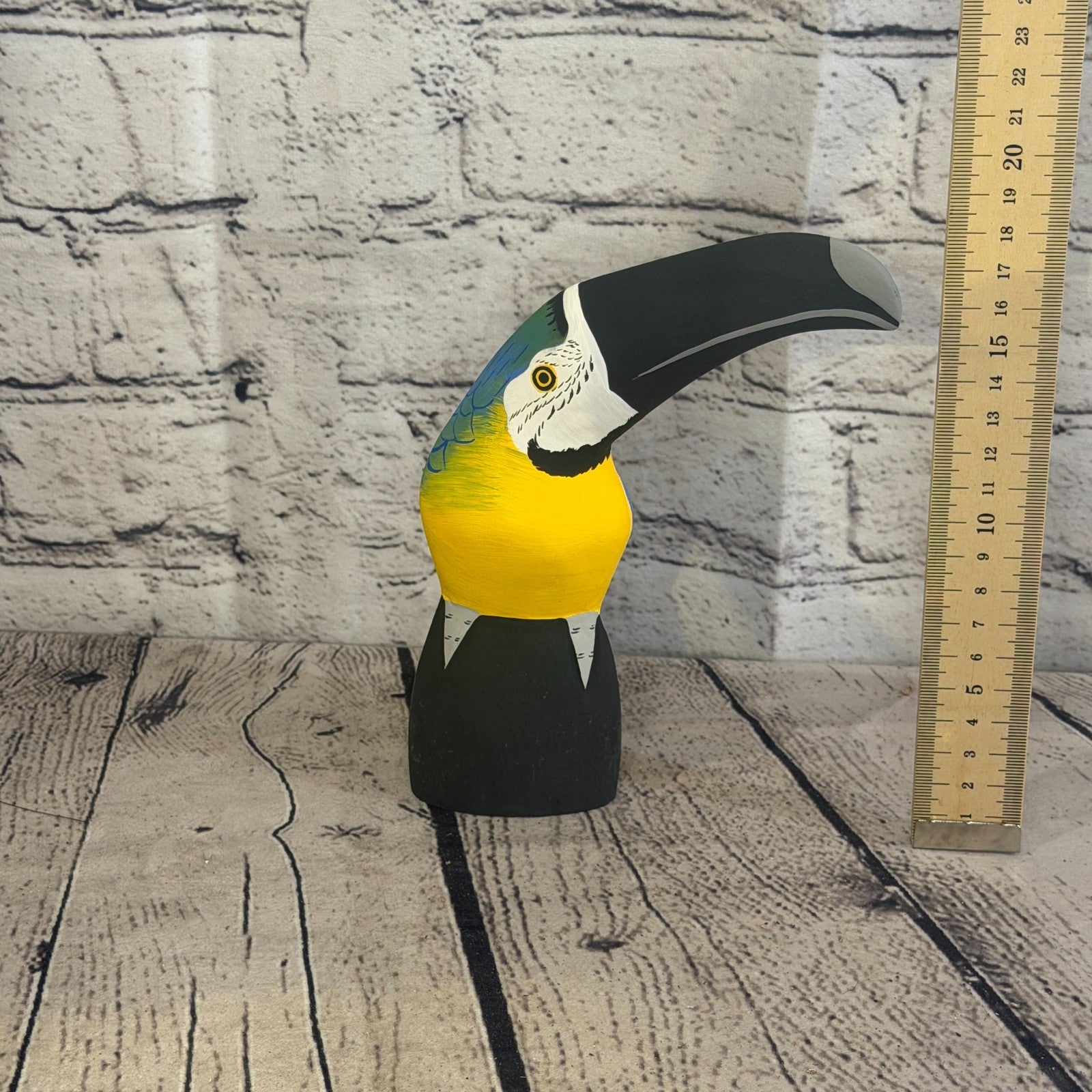 15cm Bright Blue Toucan Bird Ornament Statue Fair Trade Hand Made Carved Wood6