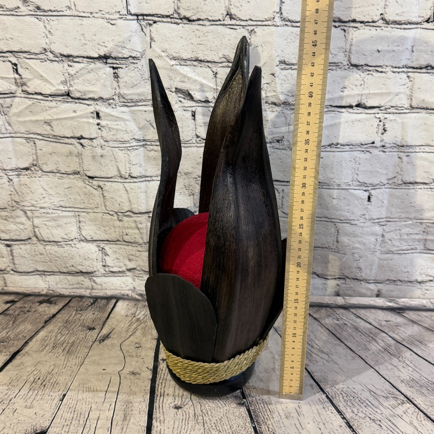 Red Light Brown Natural 45cm Tall Leaf Lamp Twist LED UK Mains Plug Design 23