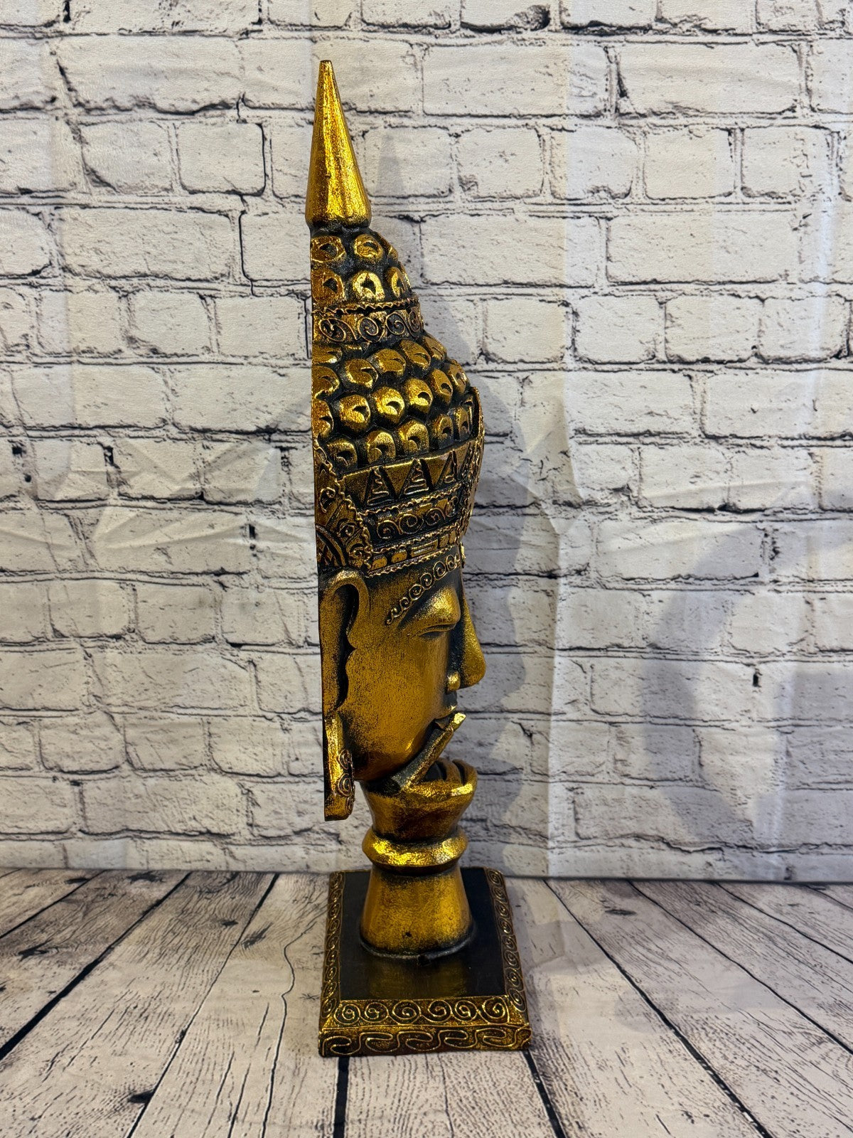 65cm Gold Head Whisper Buddha Ornament Sculpture Statue Buddhas Handcarved3