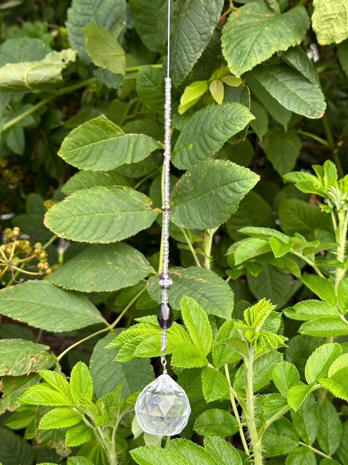 DIY Purple Round Light Catcher Kit Window Garden Wall Hanging Wind Chime2
