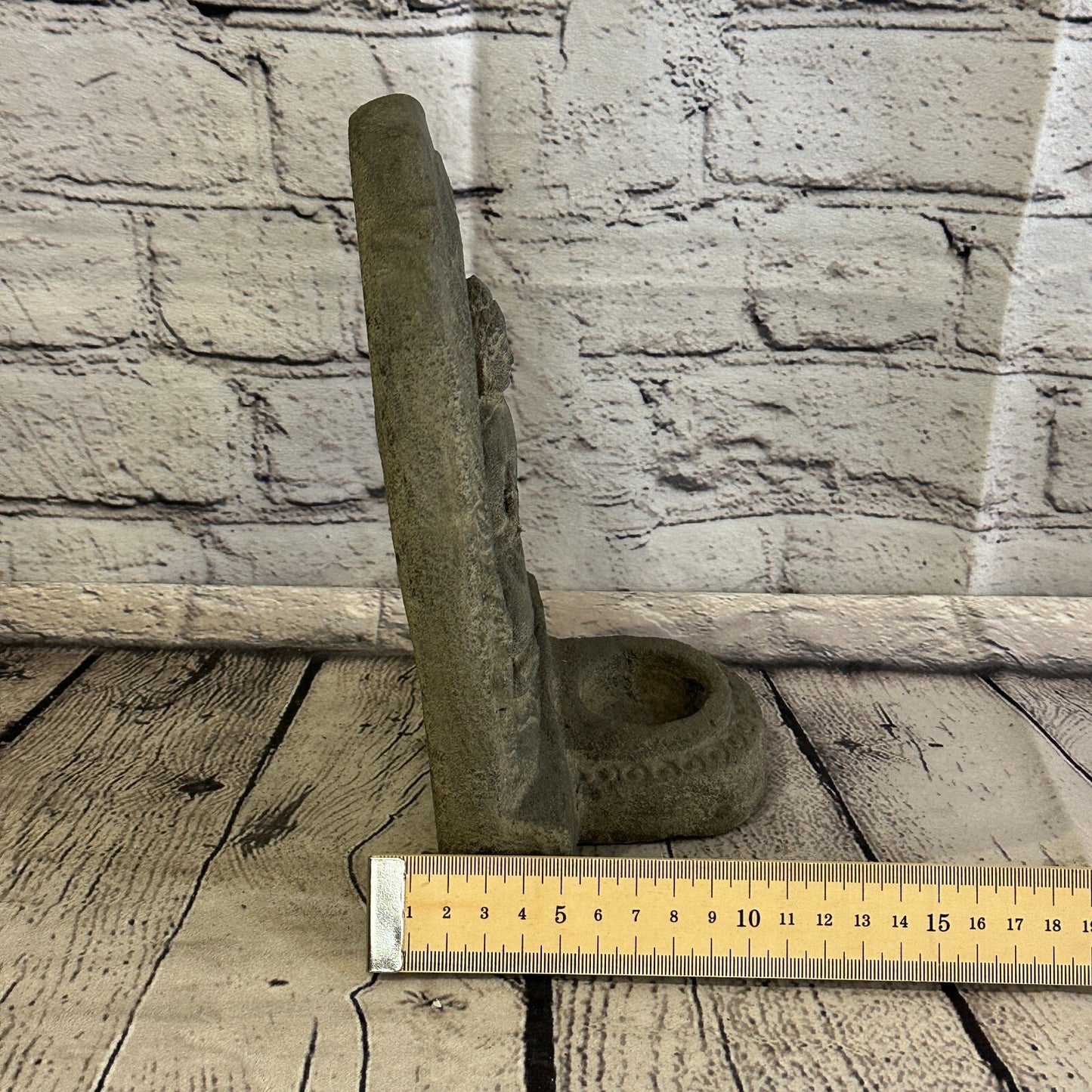 Flat Thai Buddha Candle Stone Garden 20cm Ornament Outdoor Indoor Statue Hindu9