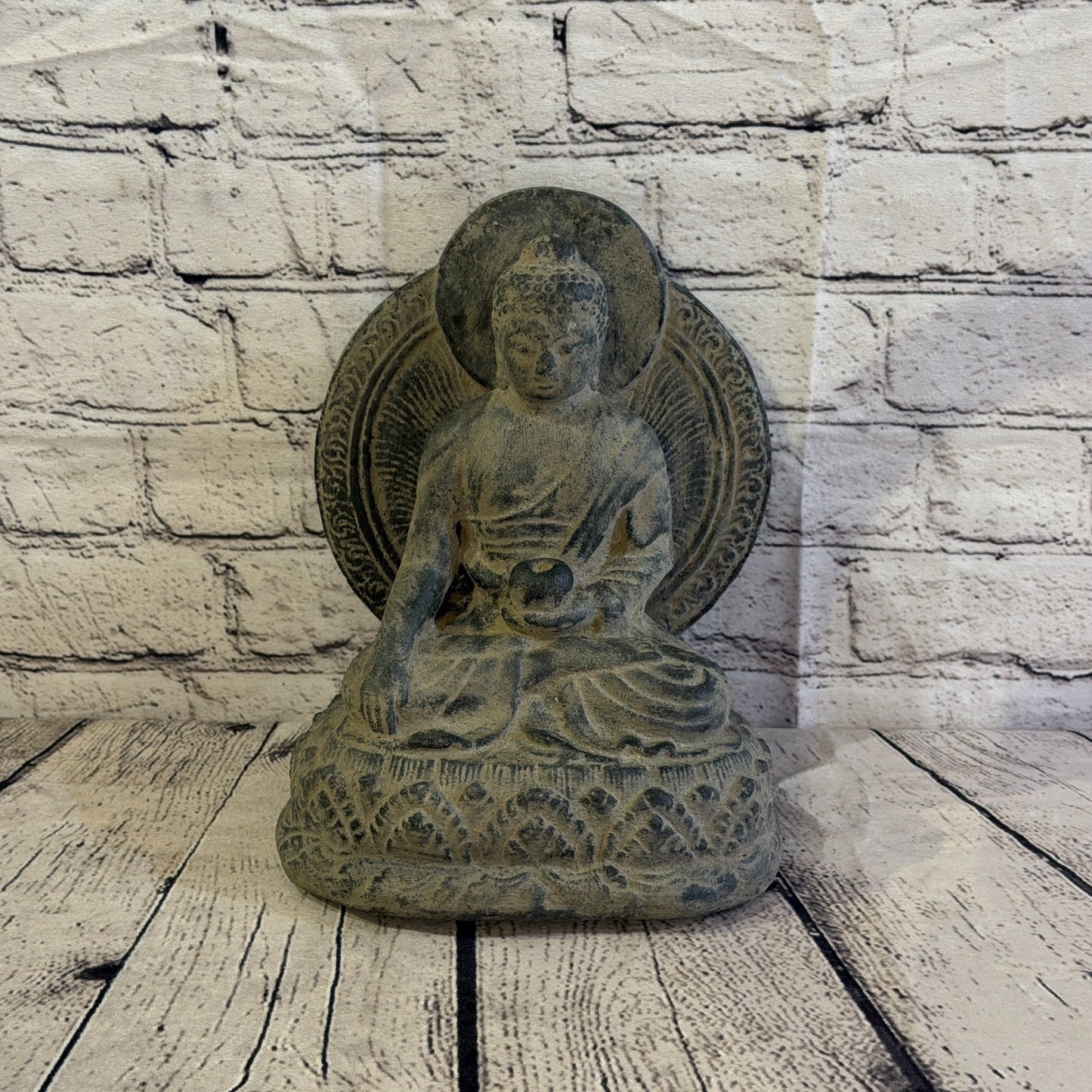 Thai Buddha Sitting Stone Garden 25cm x 20cm Ornament Indoor Statue Hindu1