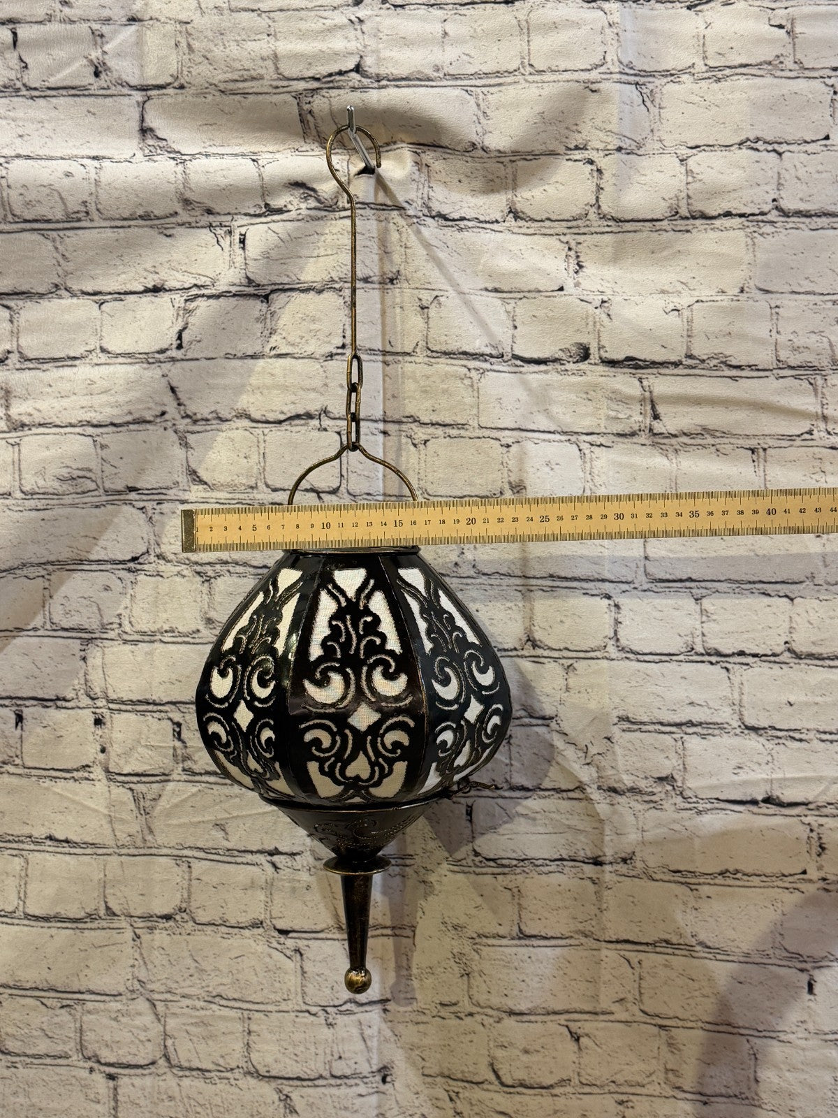 30cm x 20cm White Metal Fabric Ceiling Pendant Light Shade Lampshade LED Bulb3